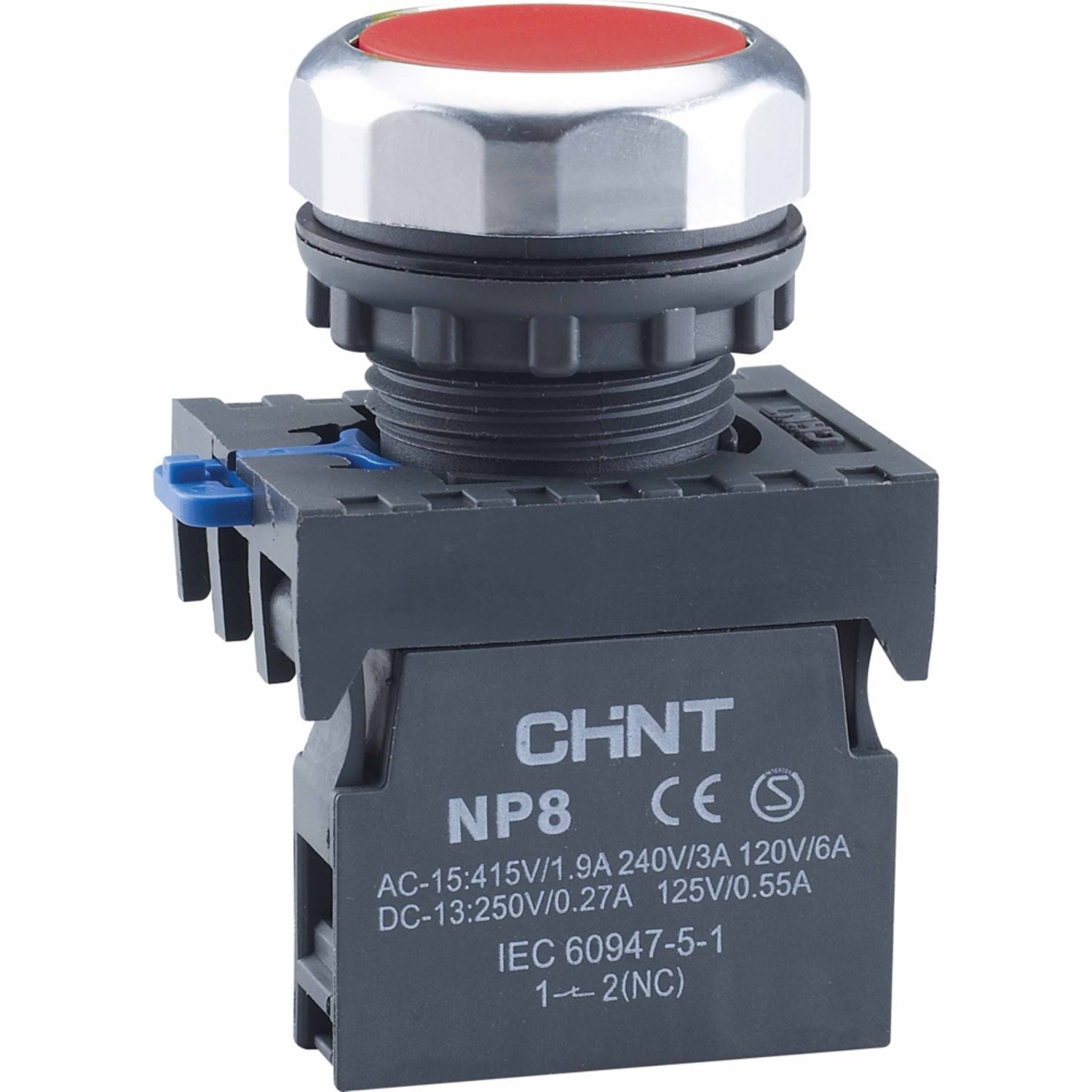 CHINT Кнопка управления NP8-01BND 1НЗ красная AC/DC24В(LED) IP65 (R) фото