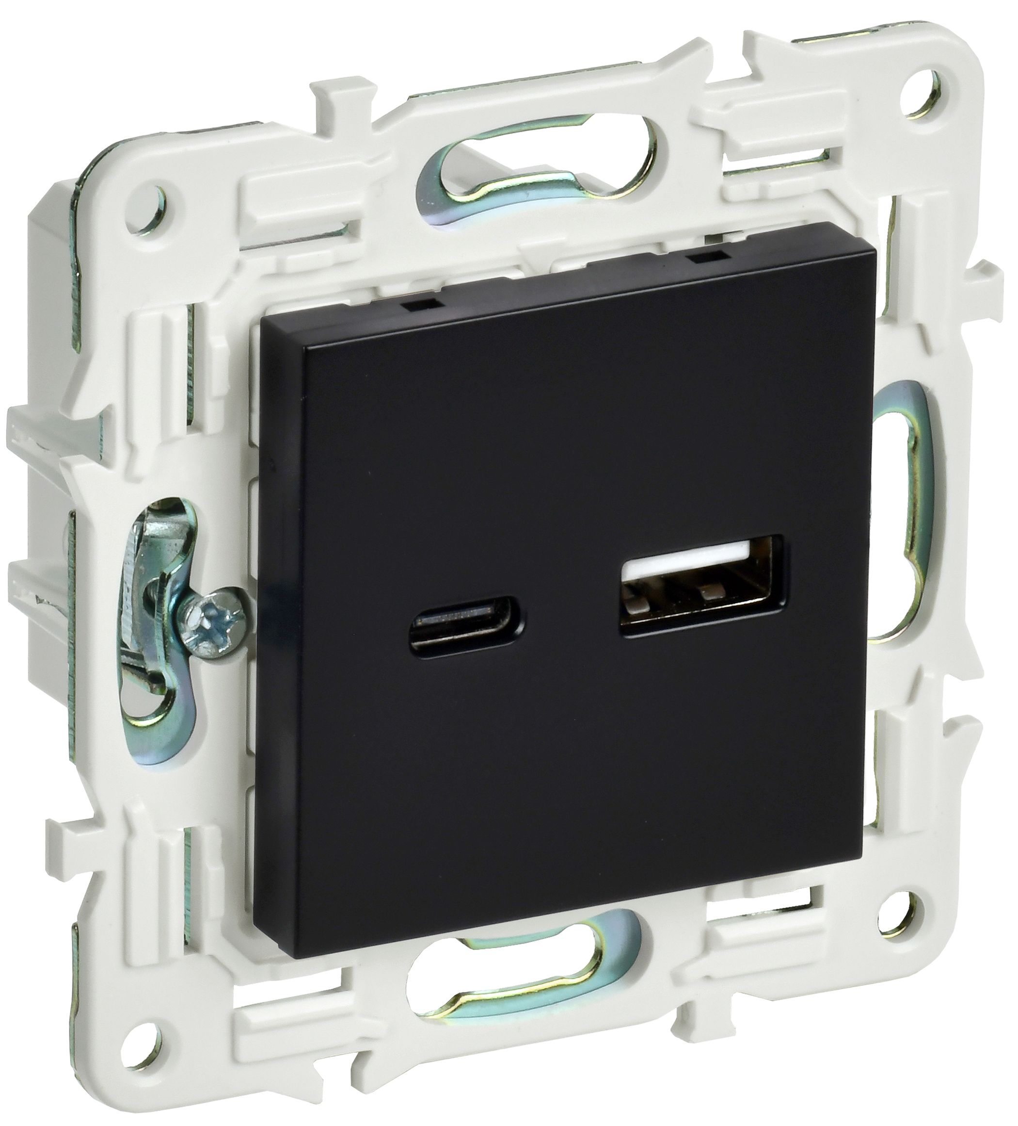 IEK SKANDY Черный Розетка USB A+C 18Вт SK-R13Bl фото