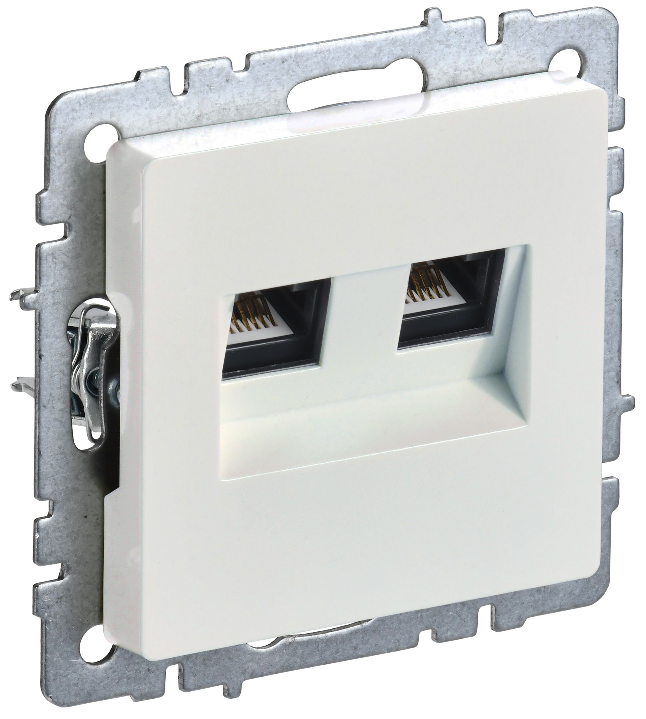 IEK BRITE BASE Жемчуг Розетка комп двойная кат.5E RJ45 РК10-2-БрЖ фото