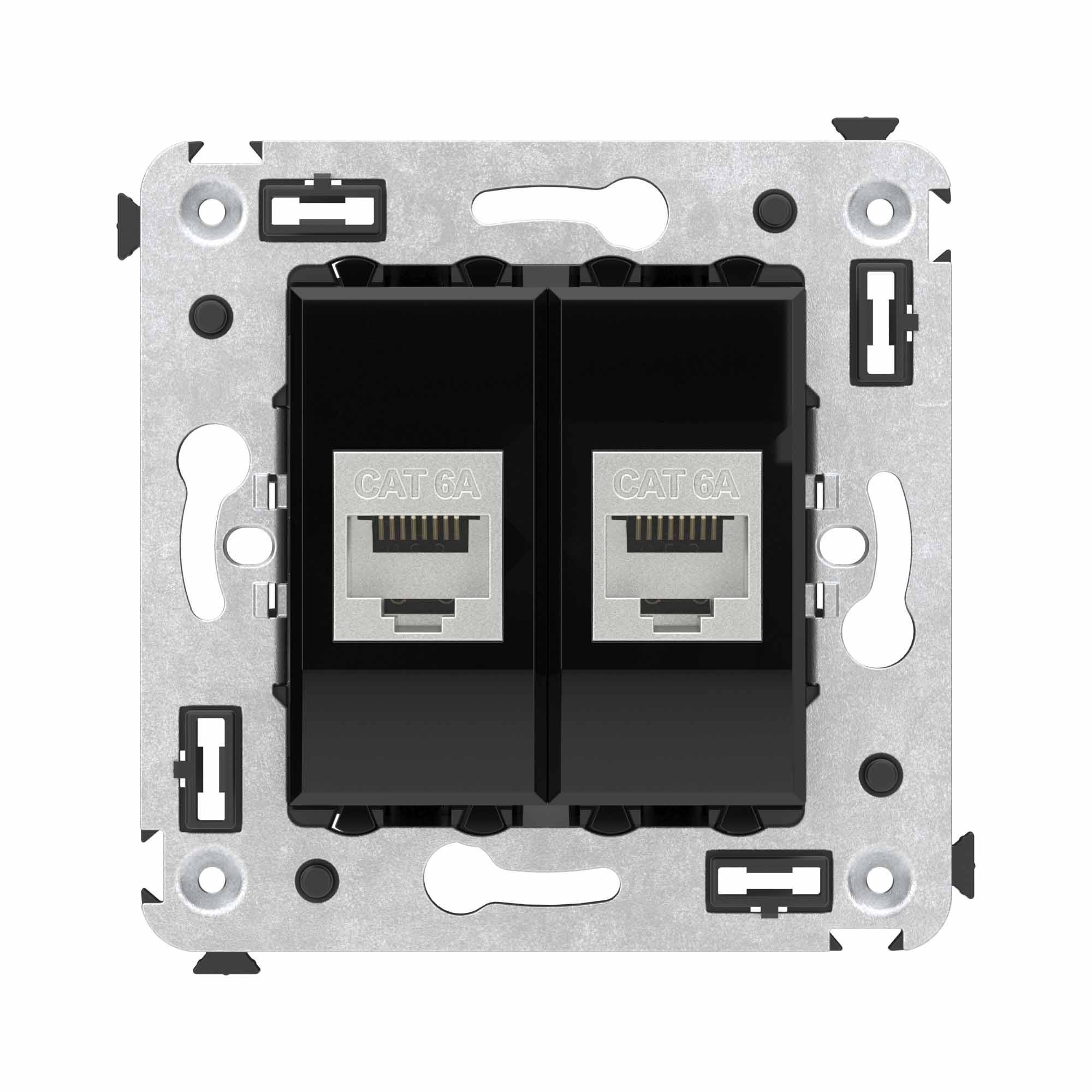 DKC Avanti Компьютерная розетка RJ-45 без шторки в стену, кат.6А двойная экранированная, 