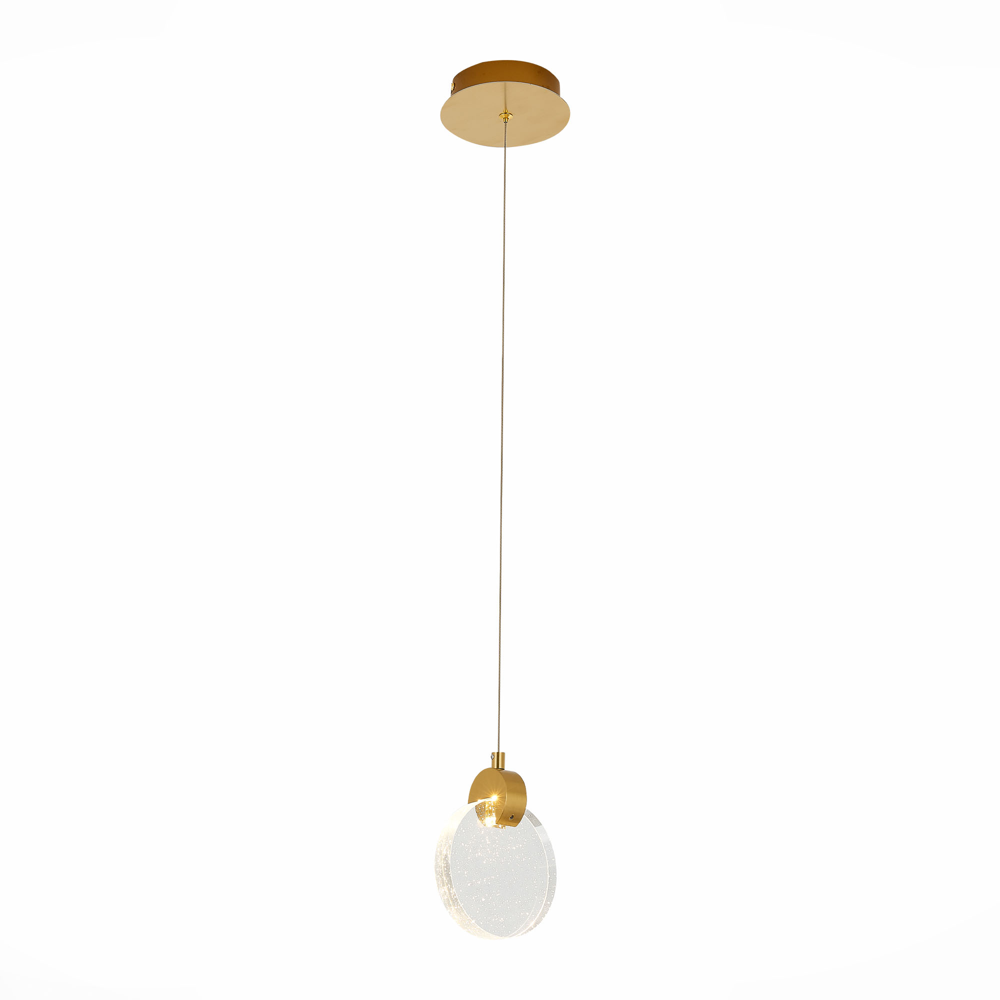 ST LUCE  SL6104.203.01 Подвес Золотистый/Прозрачный,С пузырьками воздуха LED 1*3W 3000K фото