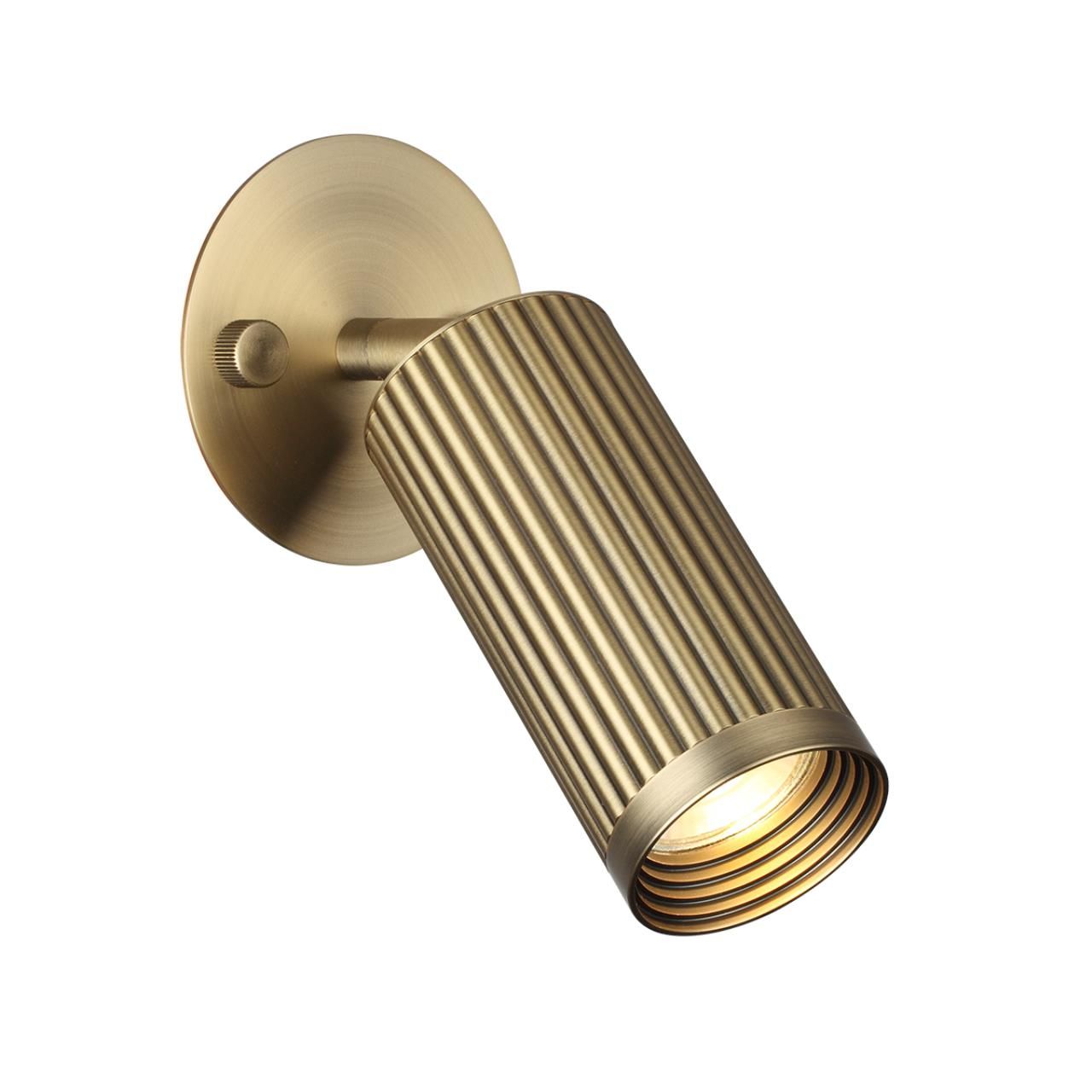 Odeon Light 7013/1WA HIGHTECH ODL25 Настенный св-к поворотный на 180°/350°  металл/под латунь  IP20 LED GU10 10W  220V MANCHESTER фото