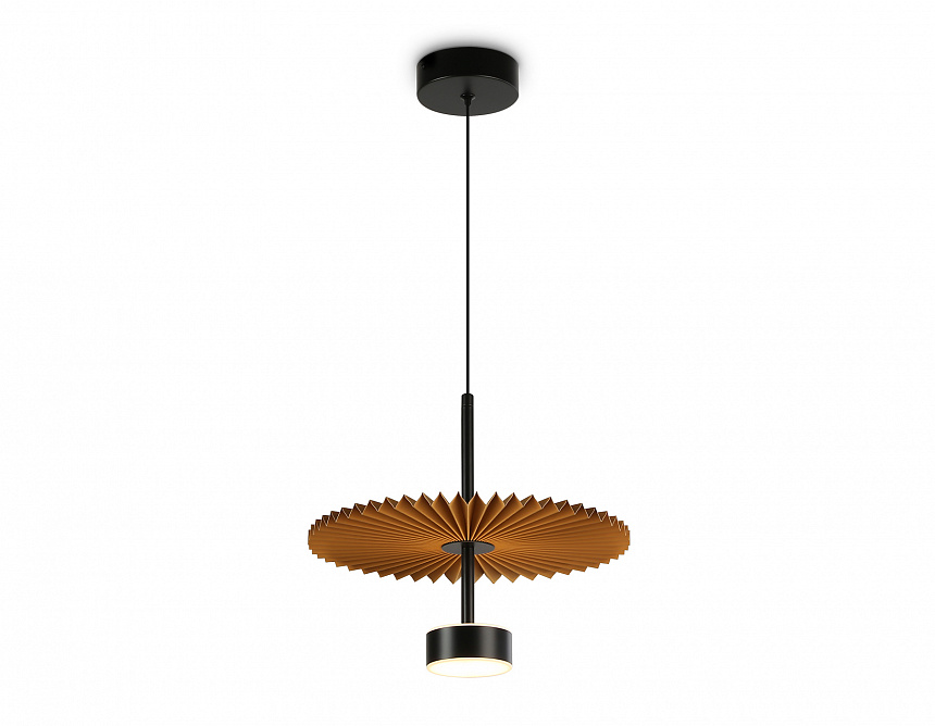 Ambrella Светильник светодиодный подвесной LH72607 BK/CF черный/кофе 6W 3000K D300*260-1770 фото
