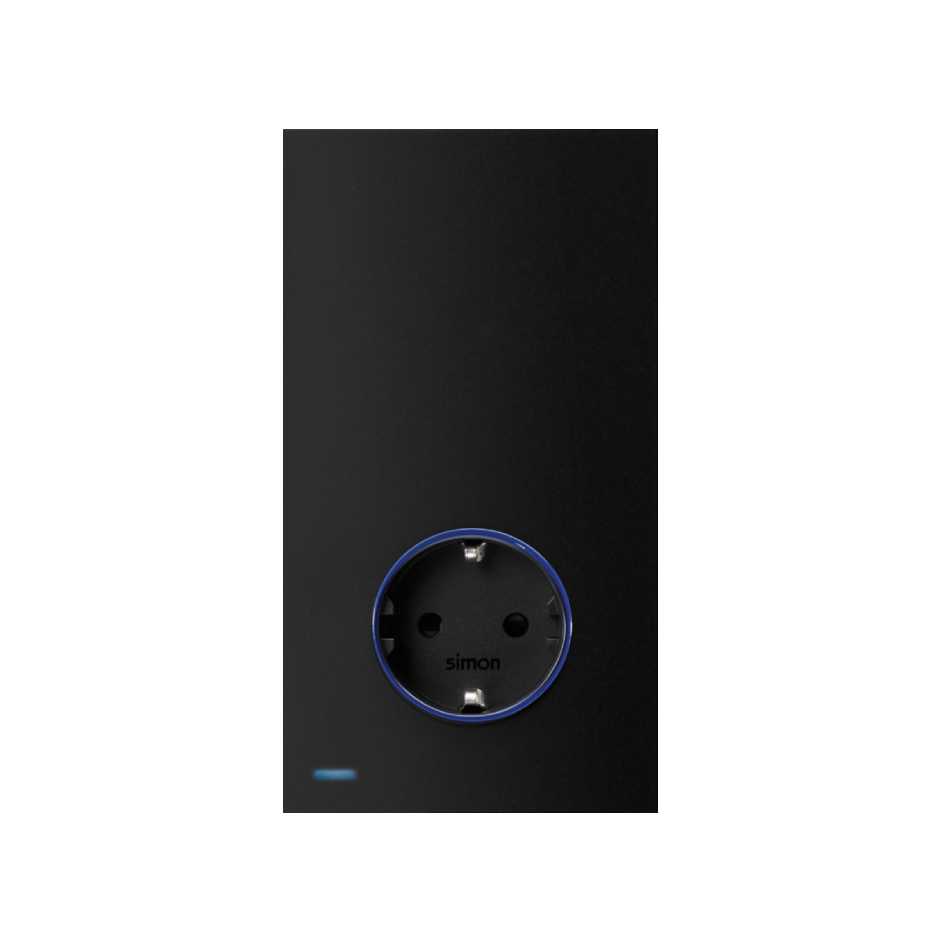 Simon 100 Черный матовый Hub Pro iO с розеткой Schuko 2Р+Е 16А 250В~ фото