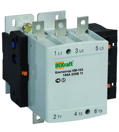 Dekraft Контактор 185А 220В АС3 1НО+1НЗ КМ-103 фото