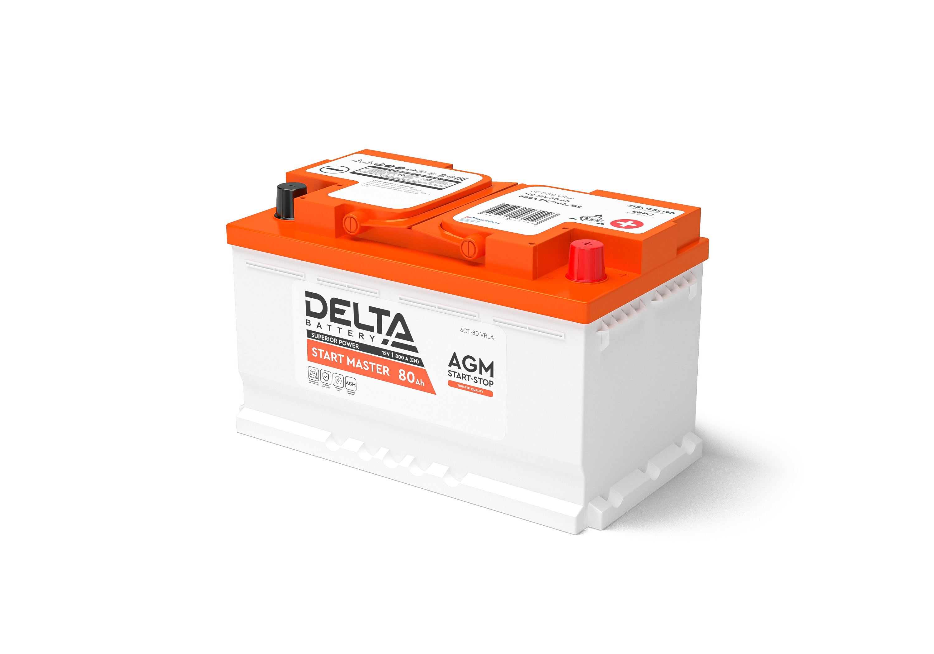 DELTA battery MASTER 80 Ah AGM аккумулятор автомобильный фото