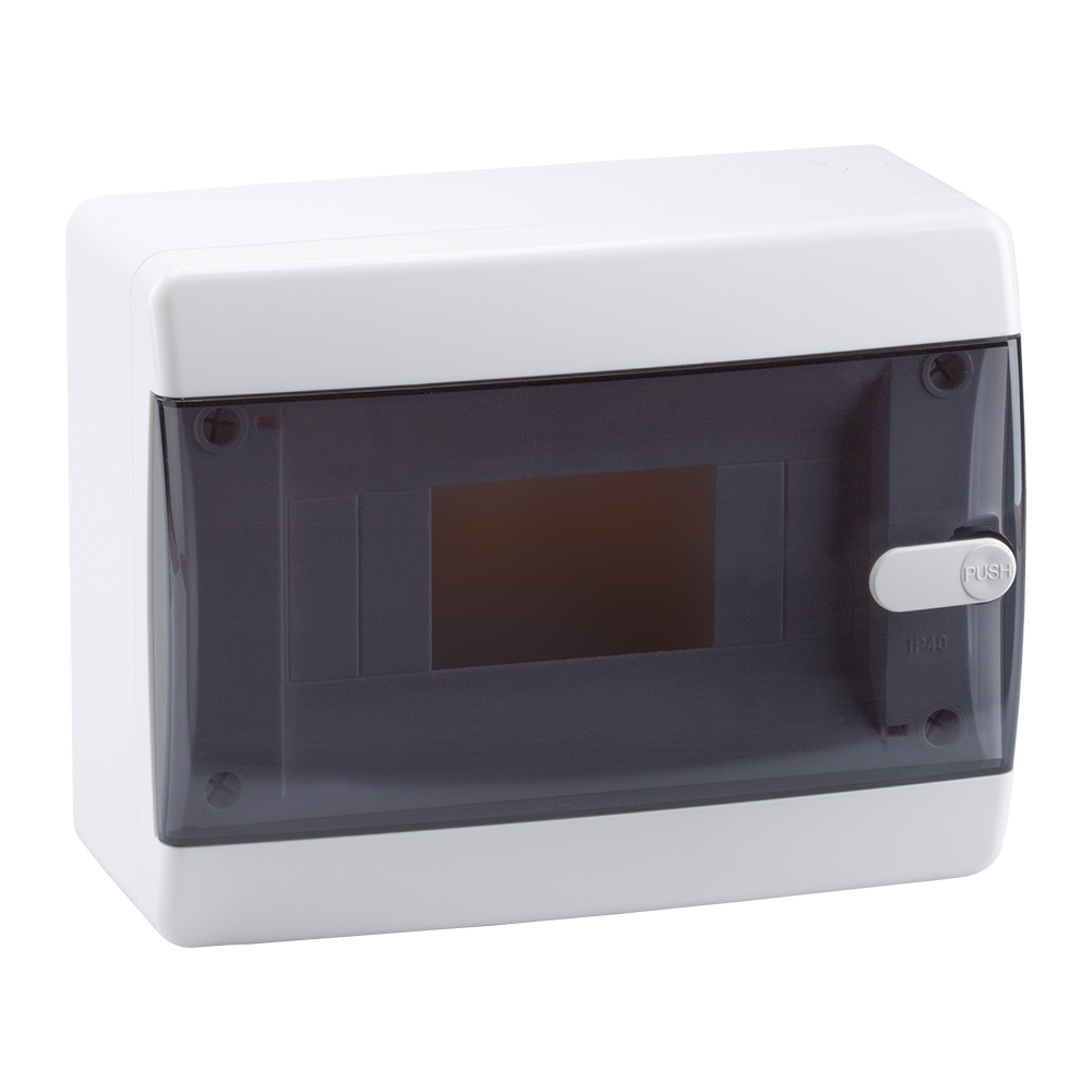 КЭАЗ Корпус пластиковый Навесной OptiBox P-CNK-1-08-IP41 Прозрачная черная дверь. фото