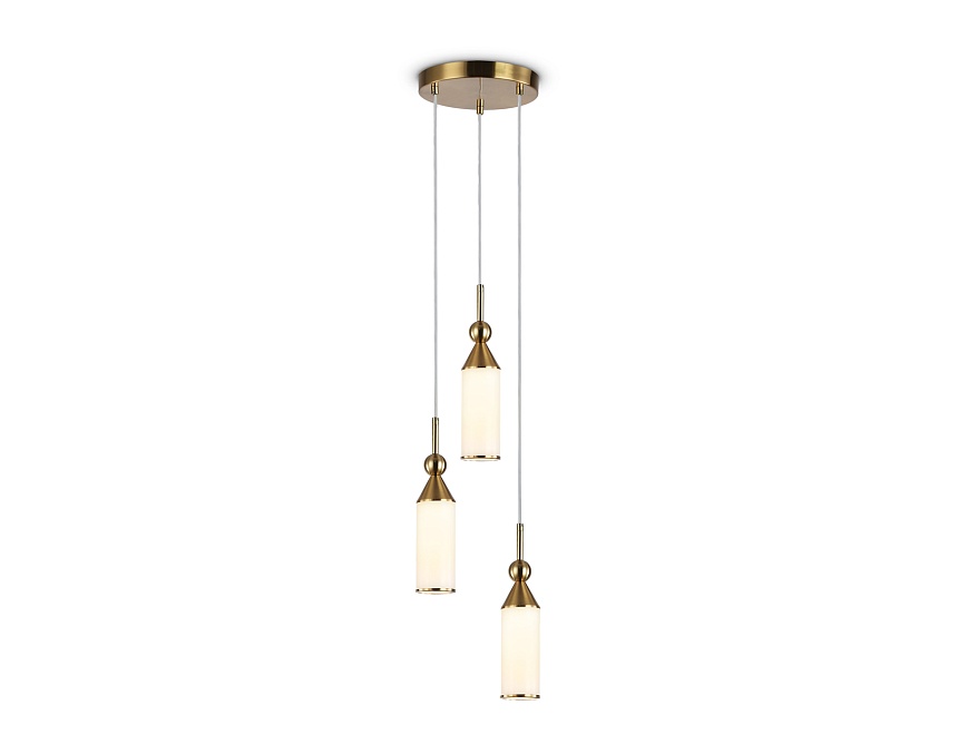 Ambrella Светильник подвесной LH55272/3 BS/FR латунь/белый матовый E14 max 40W D230*1200 фото