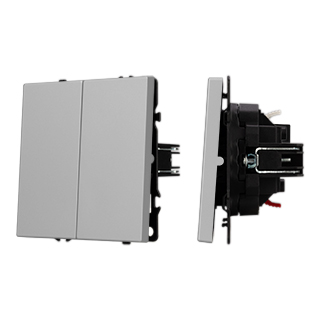 Arlight Механизм звонкового выключателя двухклавишный SWT-NOBE-MKR2-SFPL-IS (230V, 10A) (Никель) фото