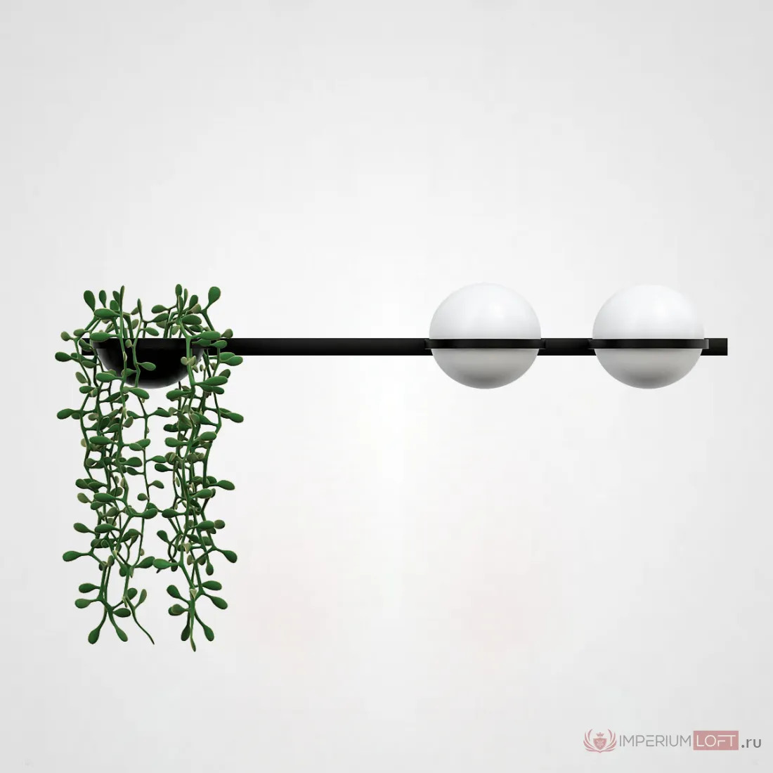 ImperiumLoft Бра PALMA Wall lamp 2 шара + 1 вазон горизонтальная фото