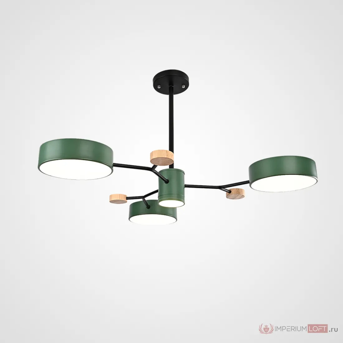 ImperiumLoft Люстра на штанге MEADE 4 lamps Green фото