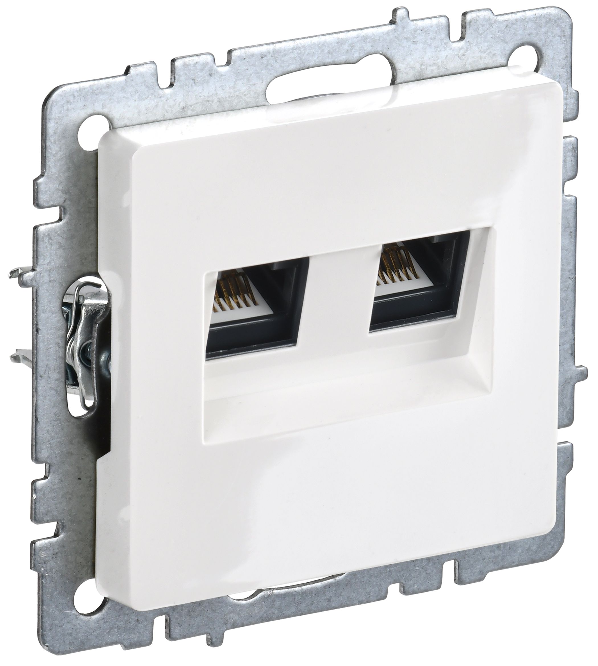IEK BRITE BASE Белый Розетка двойная RJ11+RJ45 кат.5E РК/Т12-БрБ фото