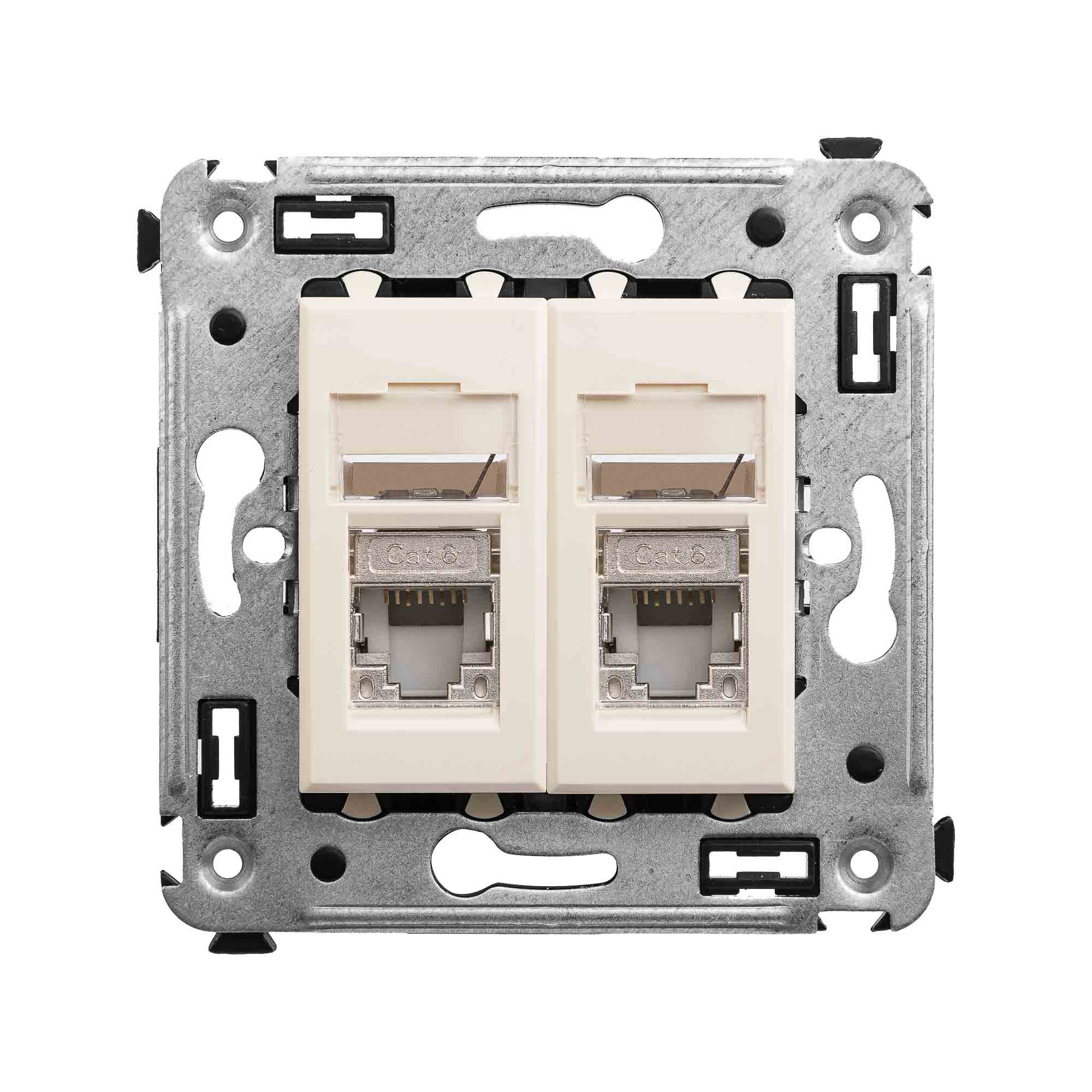 DKC Avanti Компьютерная розетка RJ-45 в стену, кат.6 двойная экранированная, 