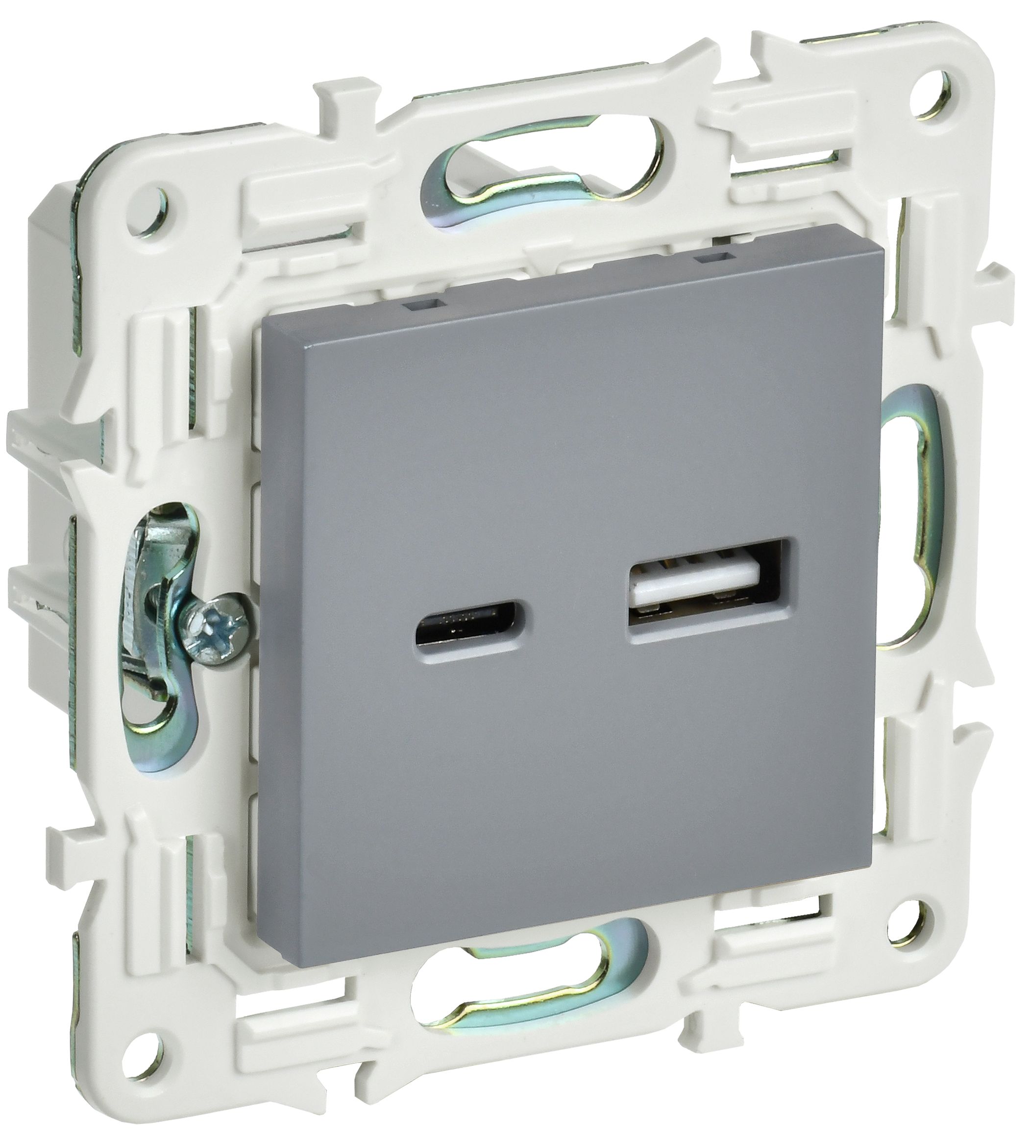 IEK SKANDY Серый Розетка USB A+C 3,1А SK-R14Gr фото