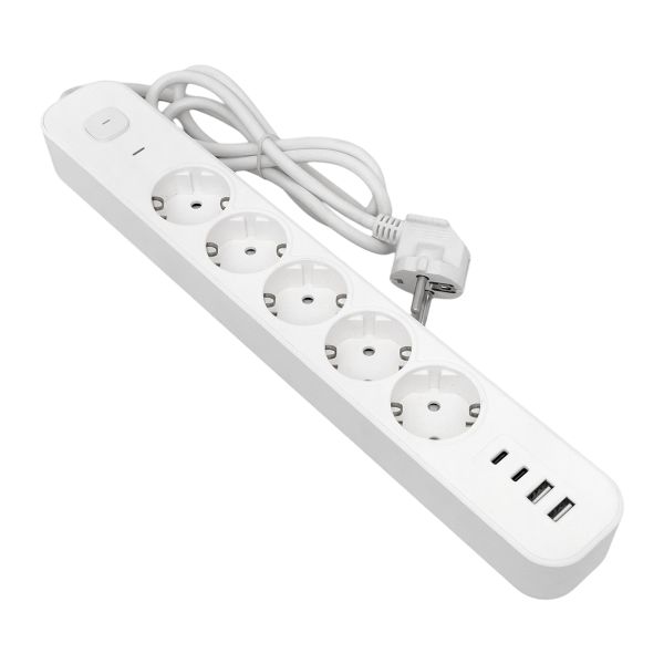 EKF Удлинитель LUX 5 гнезд 2USB 2,4А+2type-C 3 метра 1,5мм2 фото