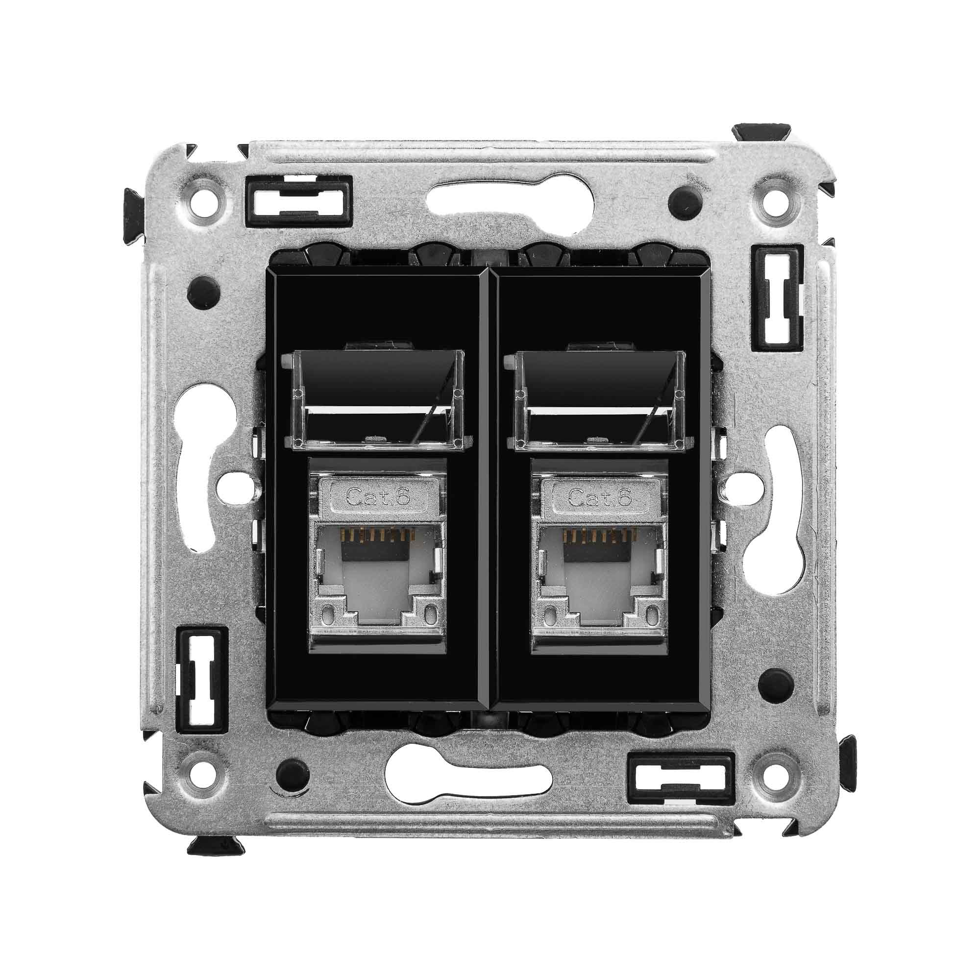 DKC Avanti Компьютерная розетка RJ-45 в стену, кат.6 двойная экранированная, 