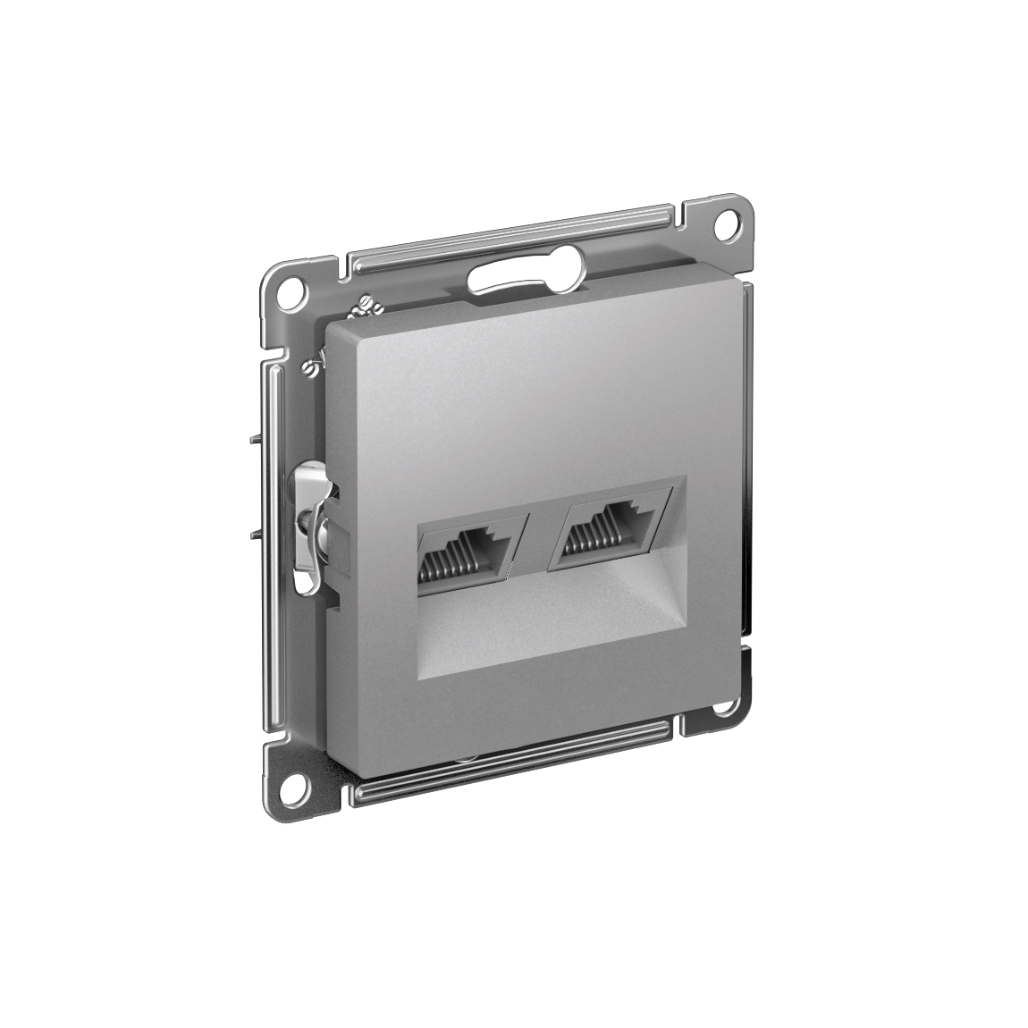 Systeme Electric AtlasDesign Алюминий Розетка двойная комп RJ45+RJ45, кат.6А, механизм фото