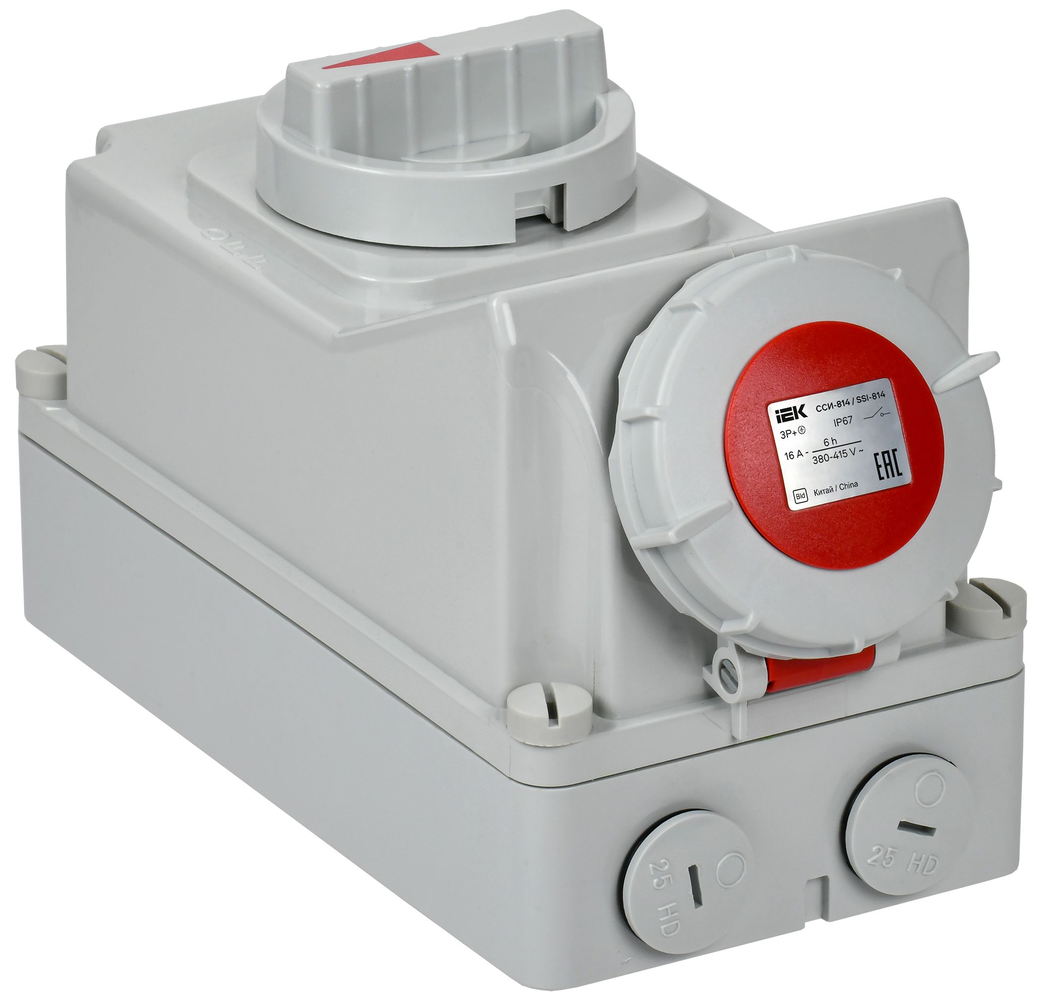 IEK Розетка с мех. блок. ССИ-814 16А-6ч 380В 3P+PE IP67 фото