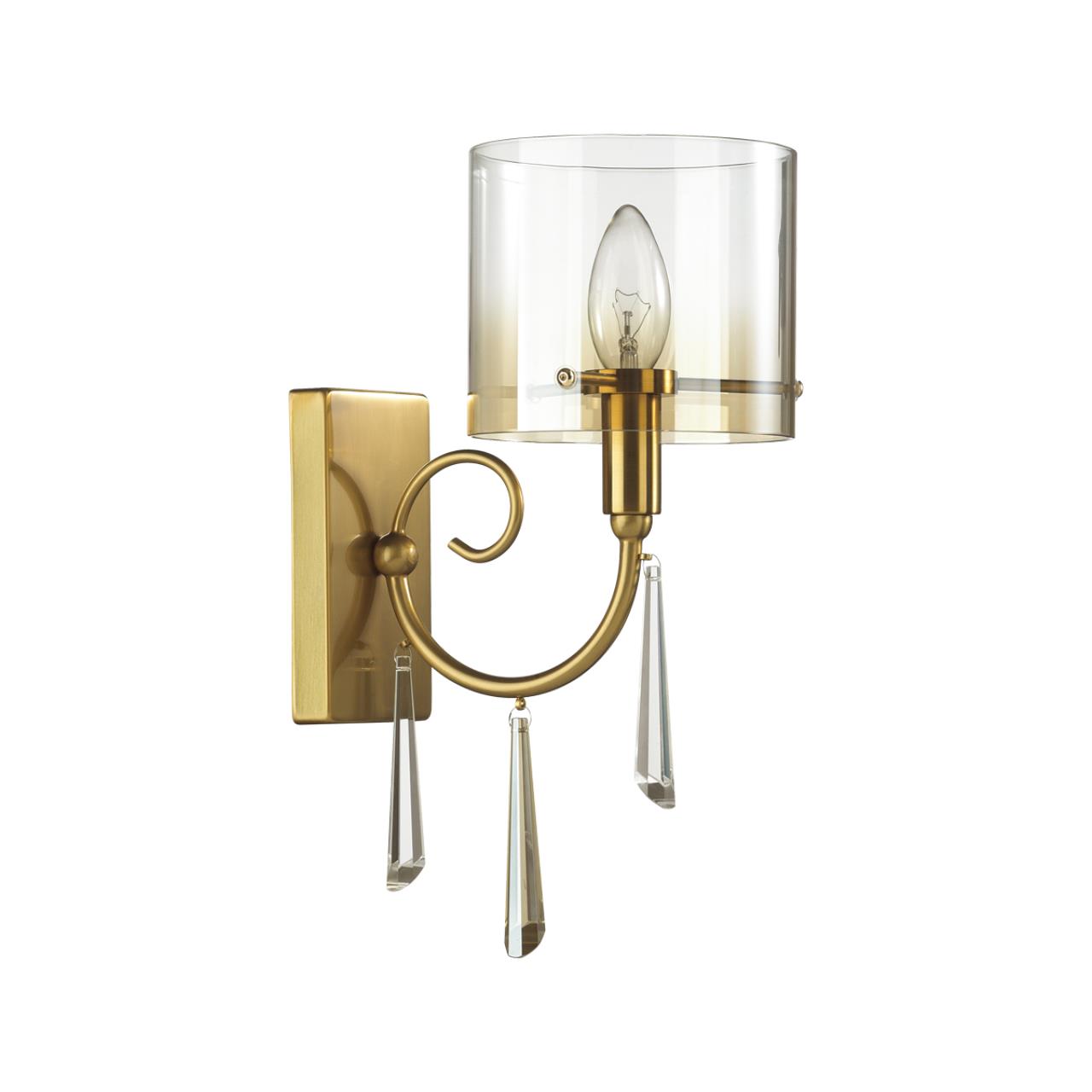 Odeon Light 4886/1W HALL ODL_EX23 41 бронзовый/янтарн./металл/стекло Бра E14 1*40W NICOLE фото