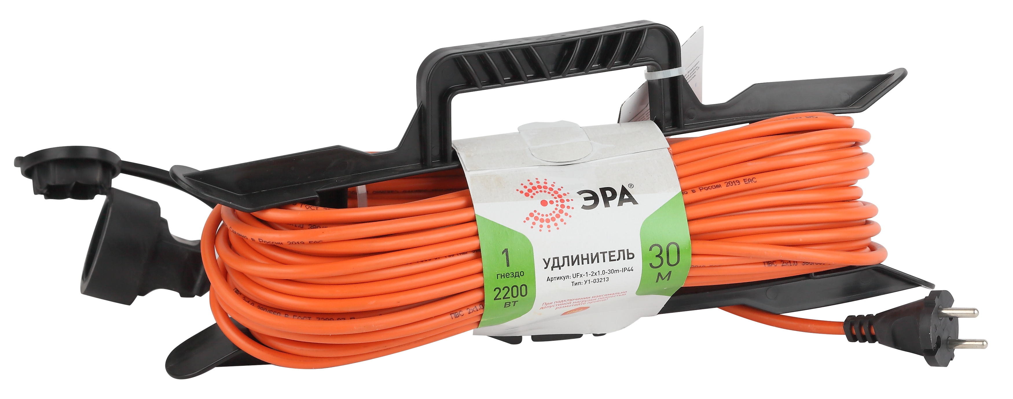 ЭРА Удлинитель силовой UFx-1-2x1.0-30m на рамке без заземления 1 розетка 30м ПВС 2х1мм2 фото