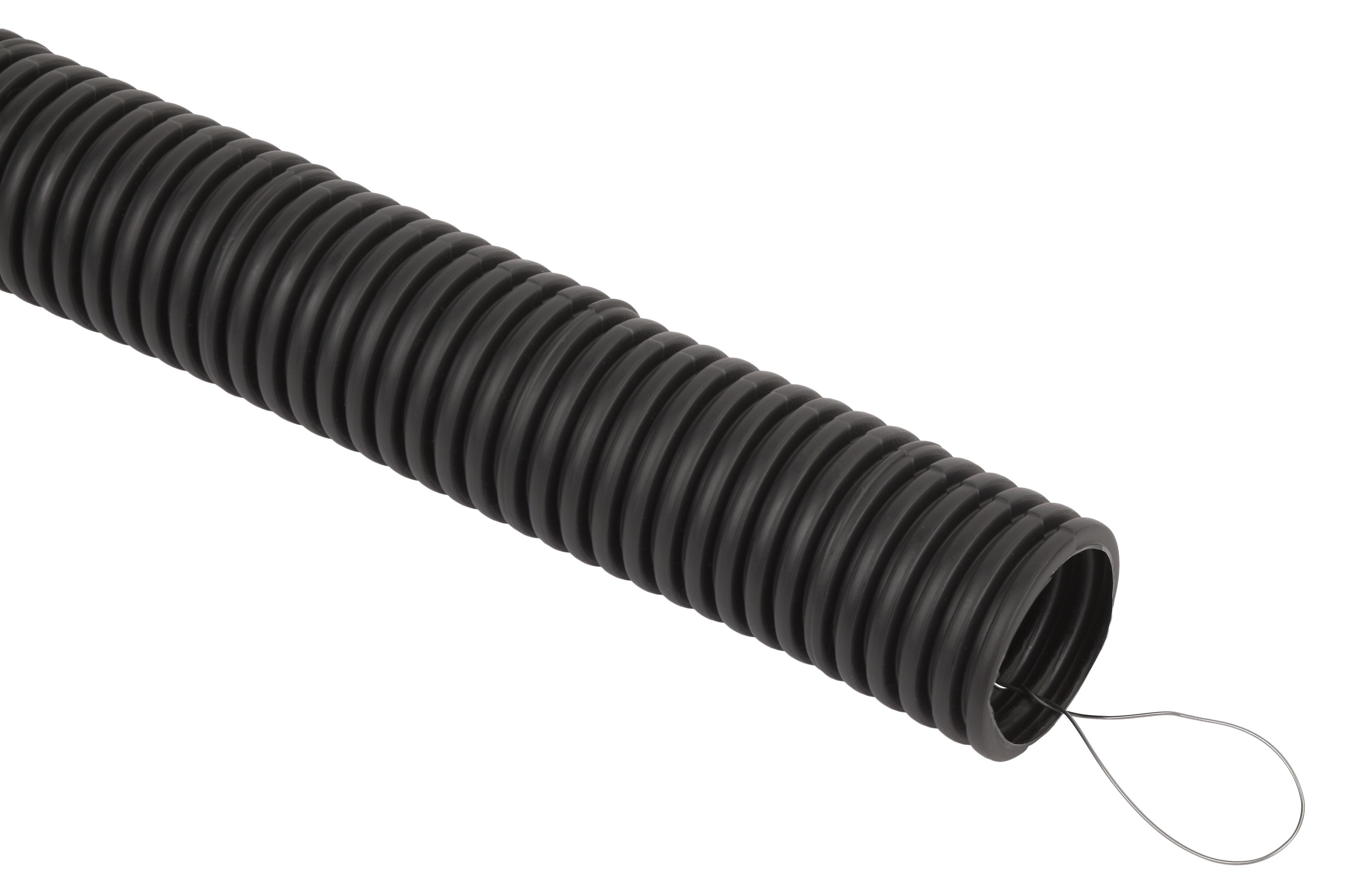 ЭРА Труба гофрированная FRHF GOFR-50-20-FRHF черная безгалогенная трудногорючая d50 с зондом 20м фото