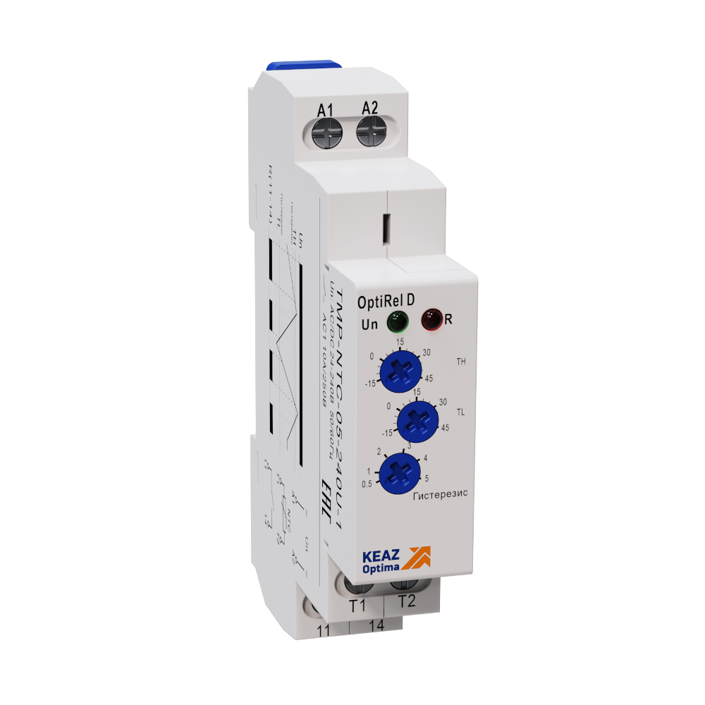 КЭАЗ Реле температурное OptiRel D TMP-NTC-2-240U-1 с датчиком NTC 2м 16А 1СО 24-240АС/DC. фото