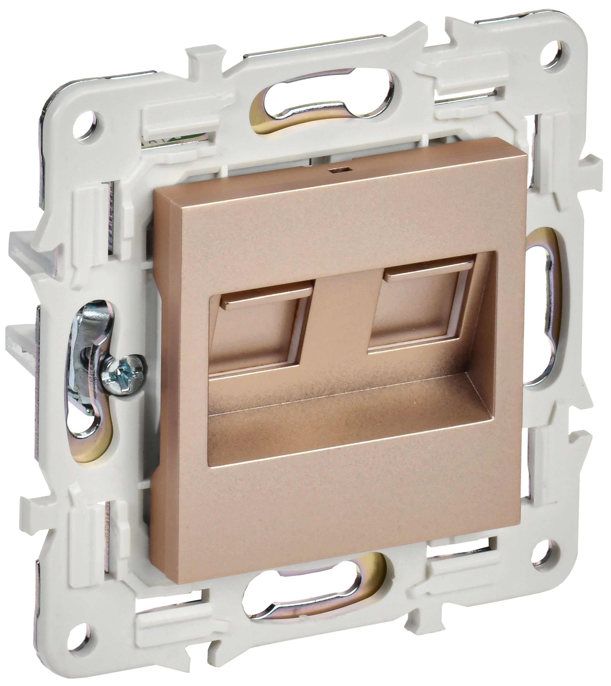 IEK SKANDY Песочный Розетка компьютерная двойная RJ45 кат.6 SK-K04Sa фото
