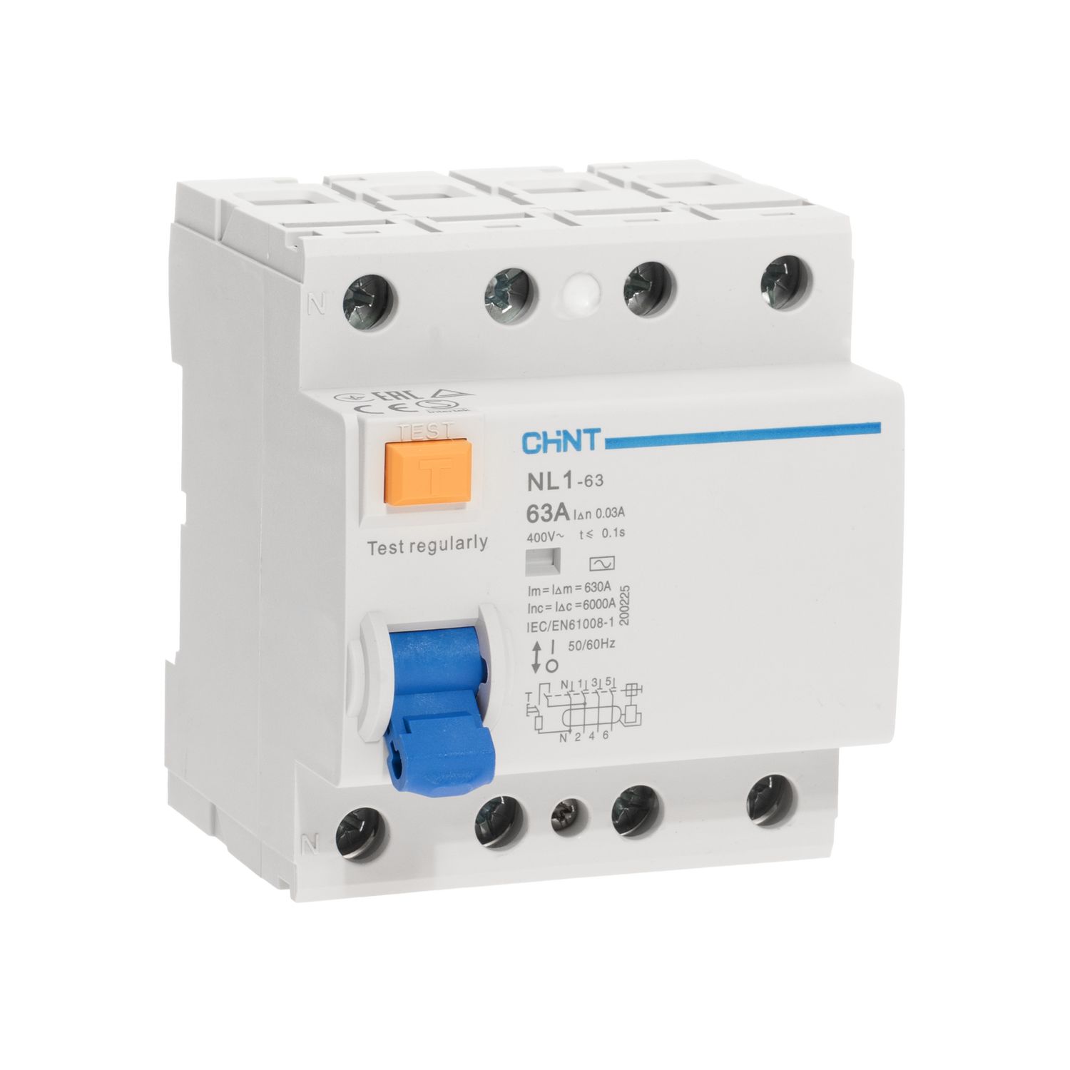 CHINT УЗО NL1-63 4P 63A 30mA 6kA тип AC (DB) (R) фото