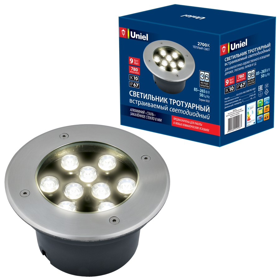 ULU-B12A-9W/2700K IP67 GREY фото