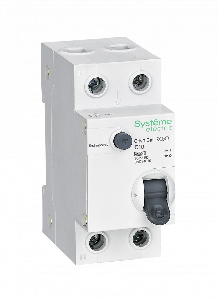 Systeme Electric City9 Set Авт. выкл. диф. тока (АВДТ) 1P+N С 10А 4.5kA 30мА Тип-AС 230В фото