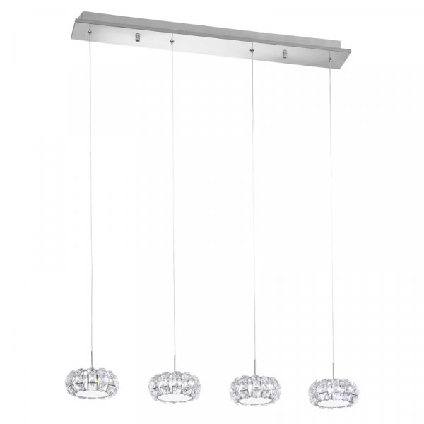 Eglo Подвес LED CORLIANO, 4х5W(LED), L910, H1660, сталь, хром/хрусталь фото