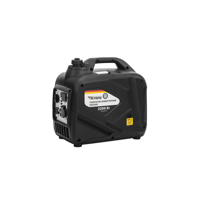 KRANZ Генератор инверторный KR2200I, 2,2кВт, 230В, 4л, закрытый корпус, ручной старт фото
