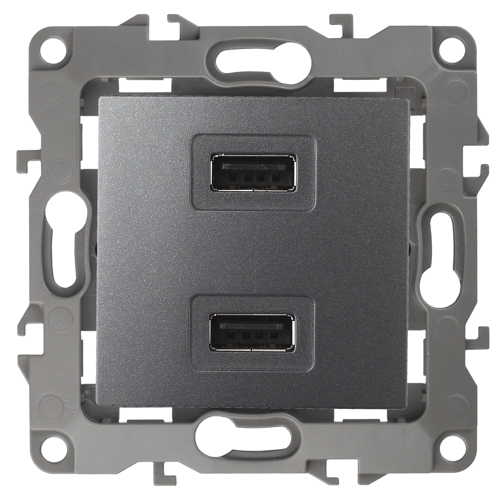 ЭРА 12-4110-12 Устройство зарядное USB, 230В/5В-2100мА, IP20, Эра12, графит (6/60/1920) фото