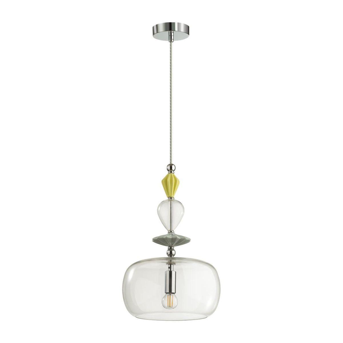 Odeon Light 4893/1A CLASSIC ODL_EX22 35 хром/раноцветн./керамика/стекло Подвес E14 1*40W 4893/1A BIZET фото