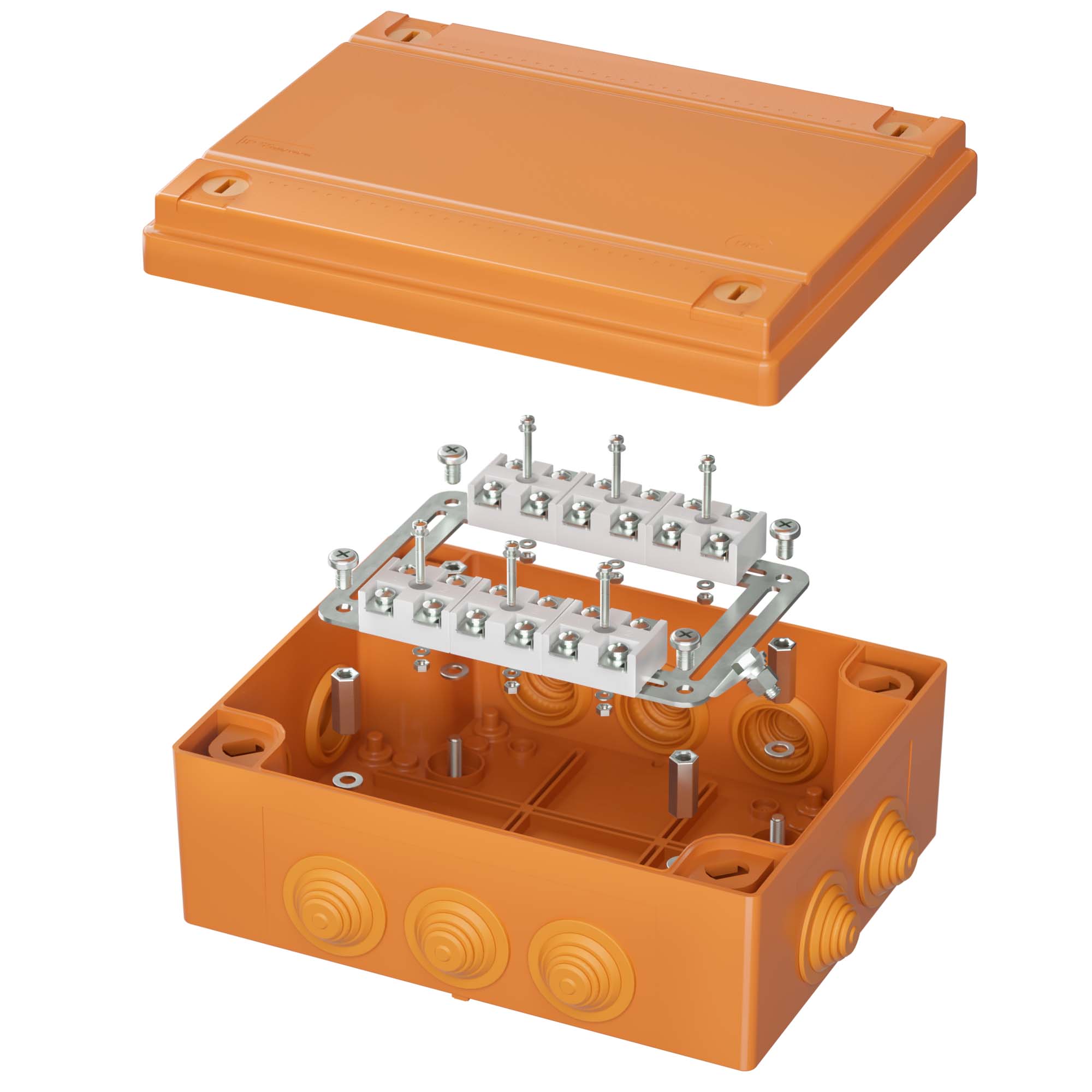 DKC Коробка пластиковая FS с кабельными вводами и клеммниками, IP55, 240х190х90 мм, 12р, 450V, 32A, 10 мм2 фото