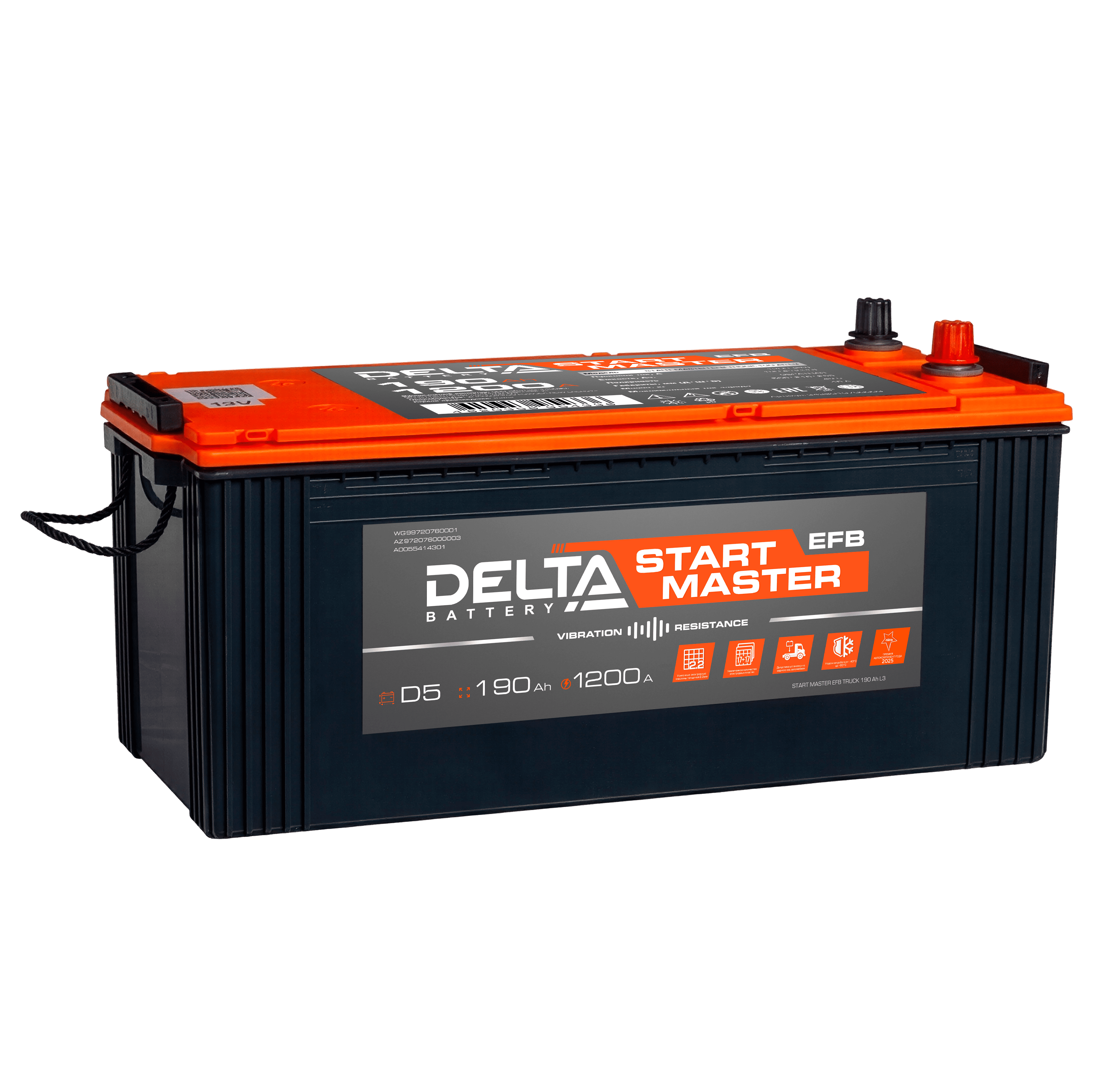 DELTA START MASTER EFB TRUCK 190 Ah L3 Аккумуляторная батарея фото