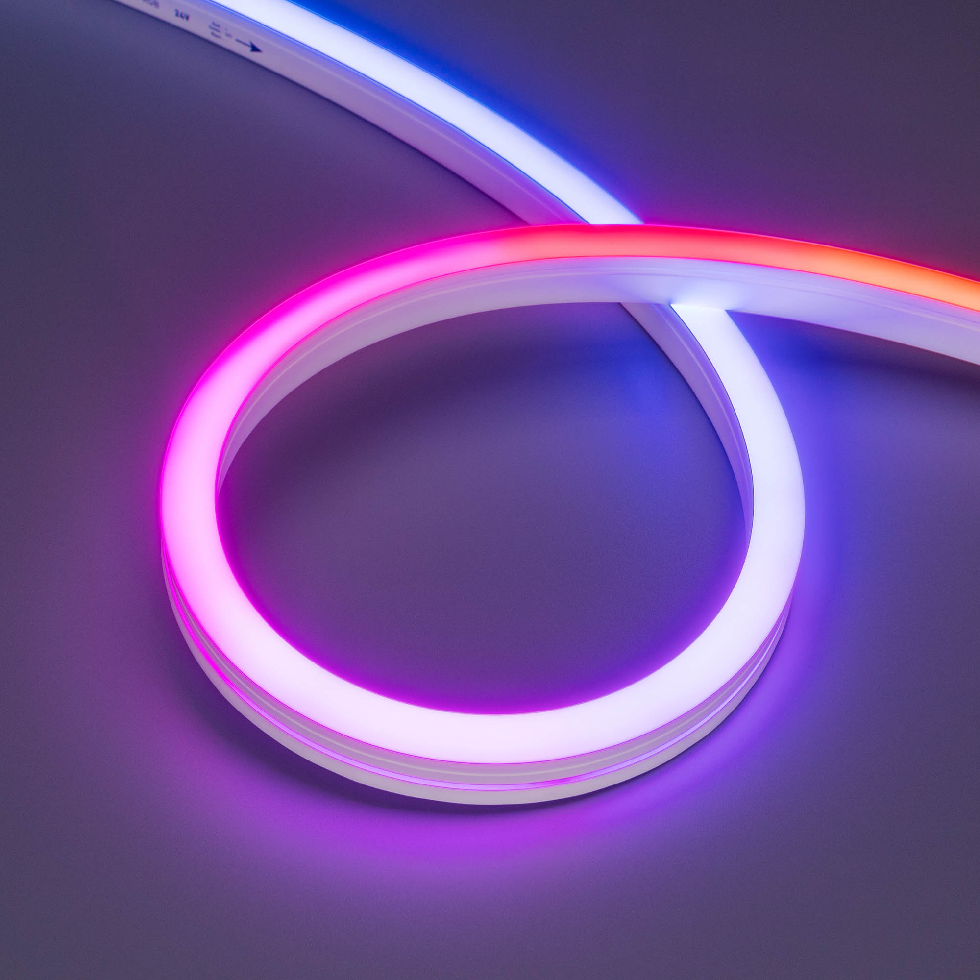 Arlight Лента герметичная SPI MOONLIGHT-SIDE-B84-12x17mm 24V RGB-PX7 (18 W/m, IP67, 5m, wire x2) (Силикон) фото