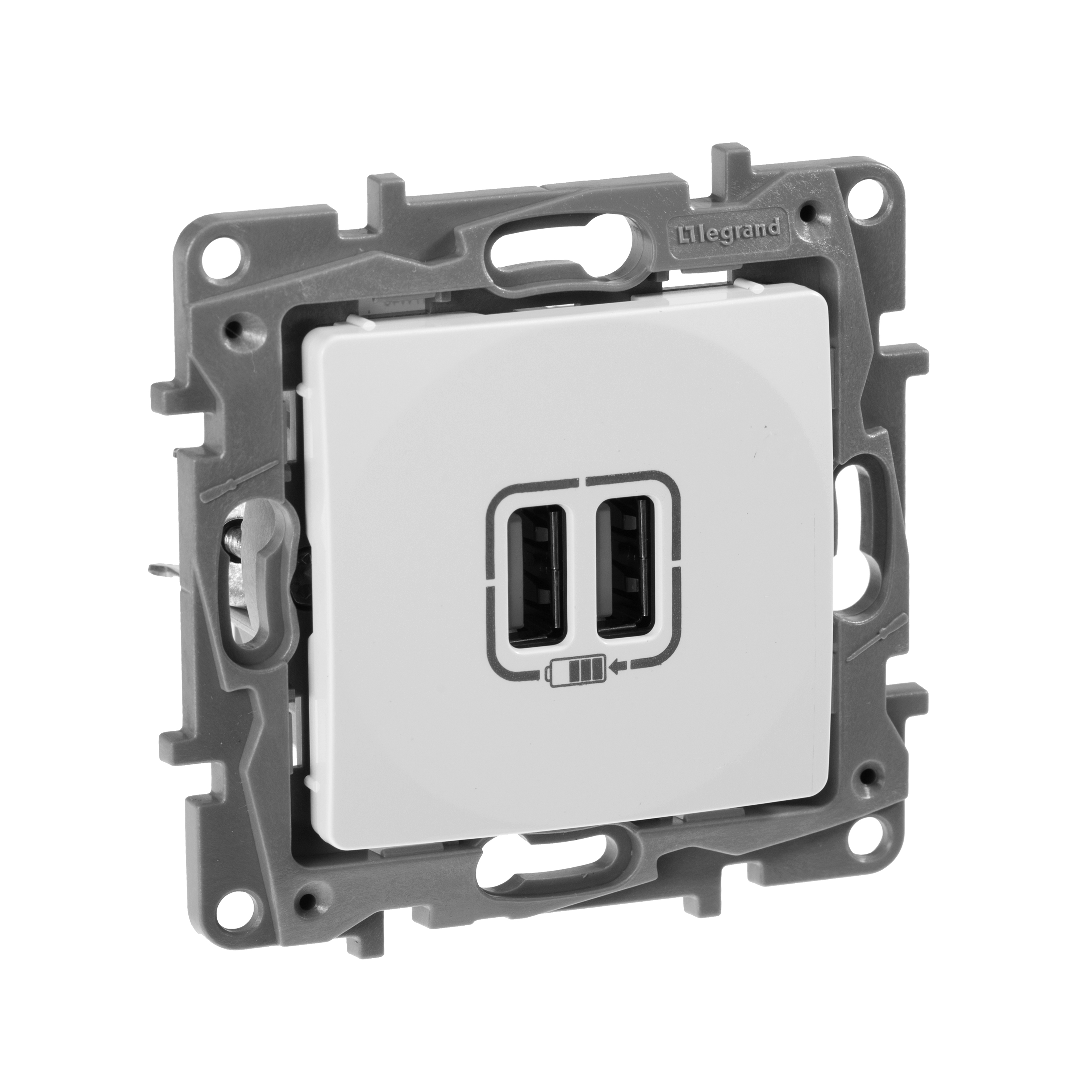 Legrand Etika Белый Розетка USB 2-ая 240В/5В 2400мА. фото