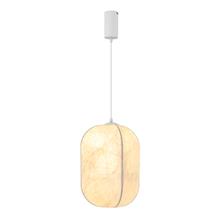 Arlight Светильник SP-SETA-HANG-L400х420-9W Warm2700 (WH, 320 deg, 230V) IP20, Натуральный шелк, 3 года) фото