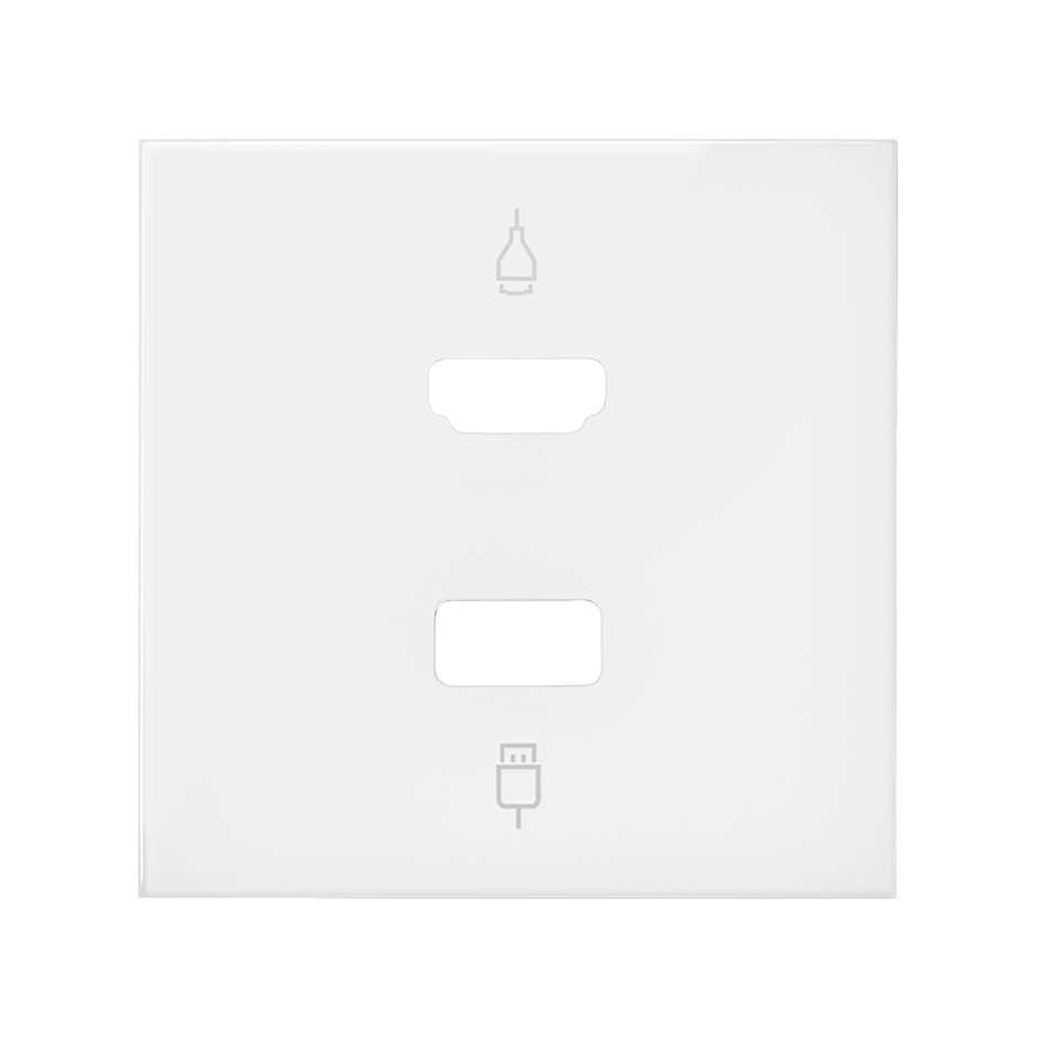 Simon 100 Белый матовый Накладка розетки HDMI + USB фото
