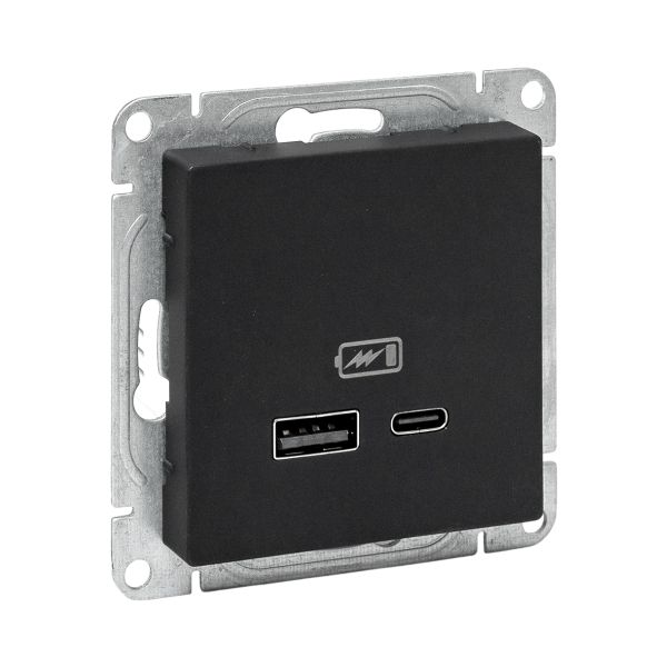 EKF Механизм розетки USB-A+С, чёрный Эпика фото