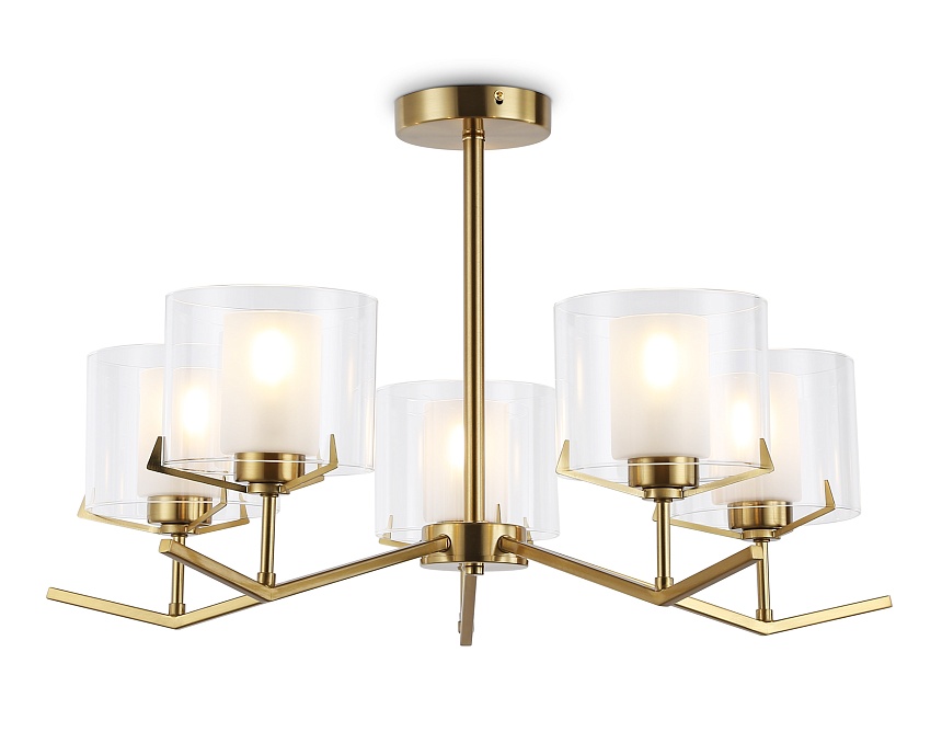 Ambrella Светильник подвесной LH57007/5 BS/FR латунь/белый матовый E14/5 max 40W D690*390 фото
