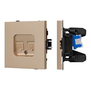 Arlight Механизм компьютерной розетки двойной SCT-TENDO-MPC2-PL-GD (RJ-45, CAT6) (-) фото