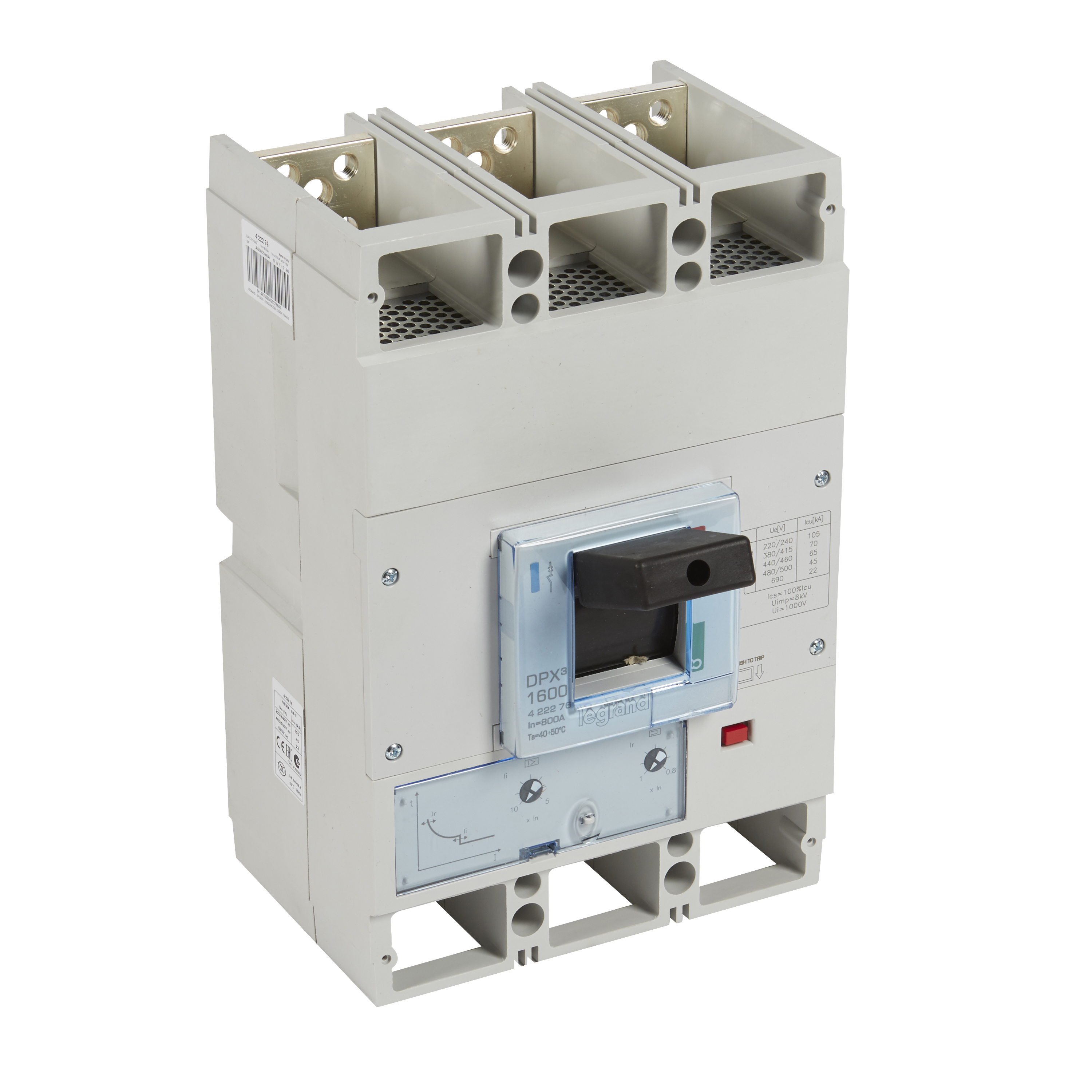 Legrand DPX3 1600 Автоматический выключатель 3P 800А 70kA/термомагн.расц.. фото