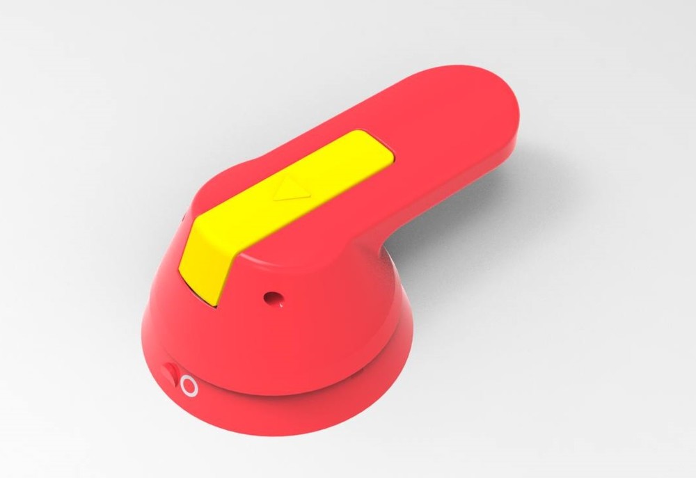 Systeme Electric ВЫНОСНАЯ ФРОНТАЛЬНАЯ КРУГЛАЯ КРАСНО-ЖЁЛТАЯ ПОВОРОТНАЯ РУКОЯТКА SD160-250 фото