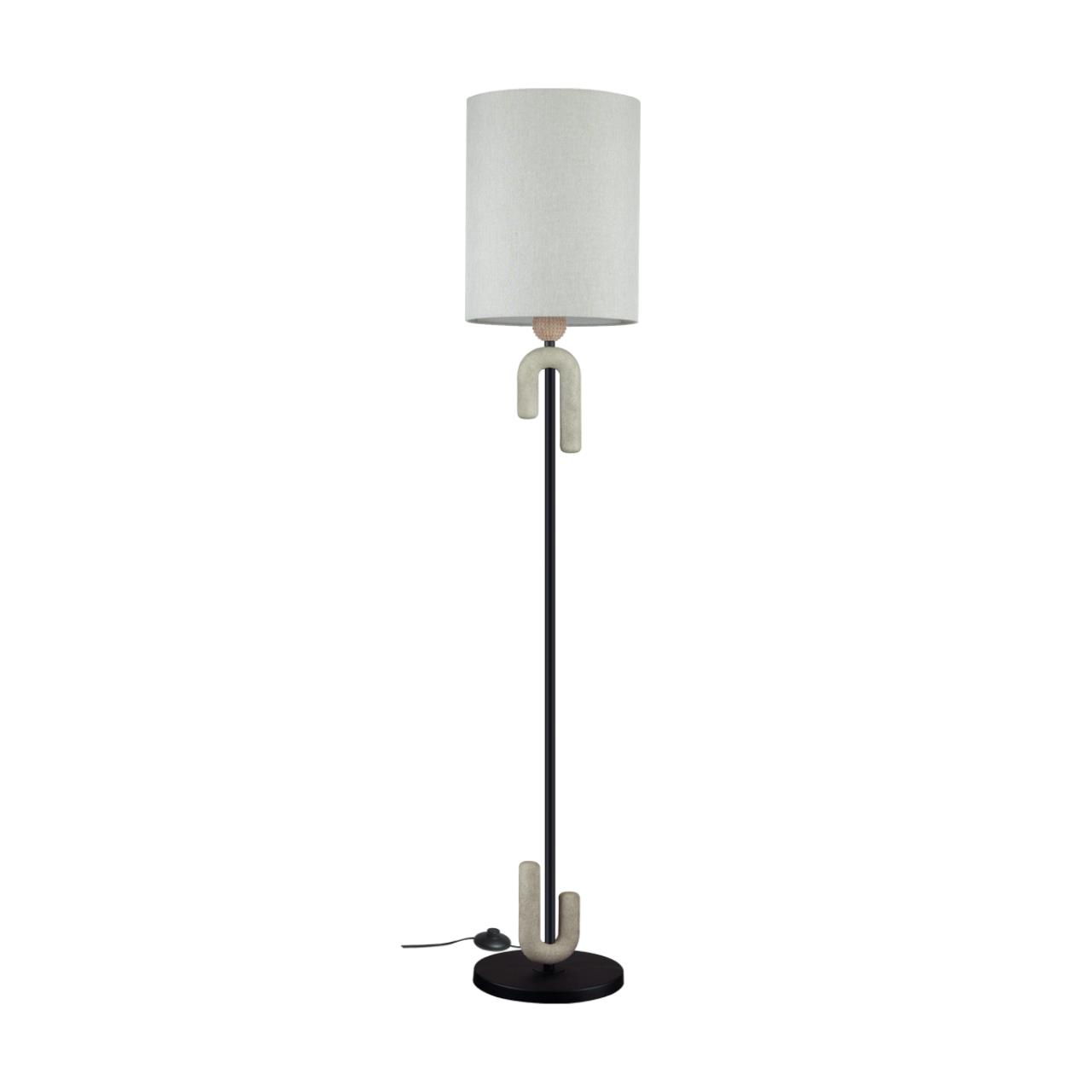 Odeon Light 5410/1F MODERN ODL_EX23 31 черный матов./бежевый/серый металл/полирезин/ткань Торшер E27 1*60W BAGEL фото