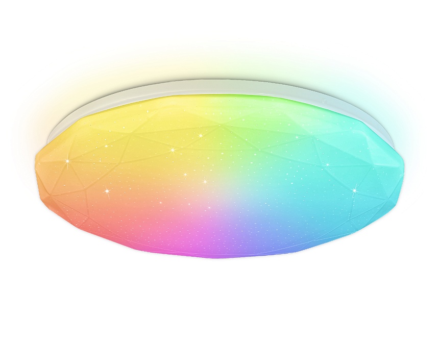 Ambrella Потолочный светодиодный светильник с пультом FZ417 WH белый IP20 46W 3000K-6500K+RGB D380*60 (ПДУ ИК) фото