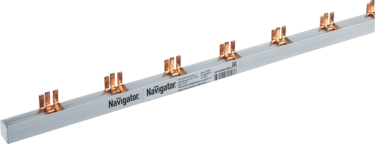 Шина соединительная Navigator NBB-L-12PIN-63-3 12 штырей 22 см (1шт/упак) (250/10/1)