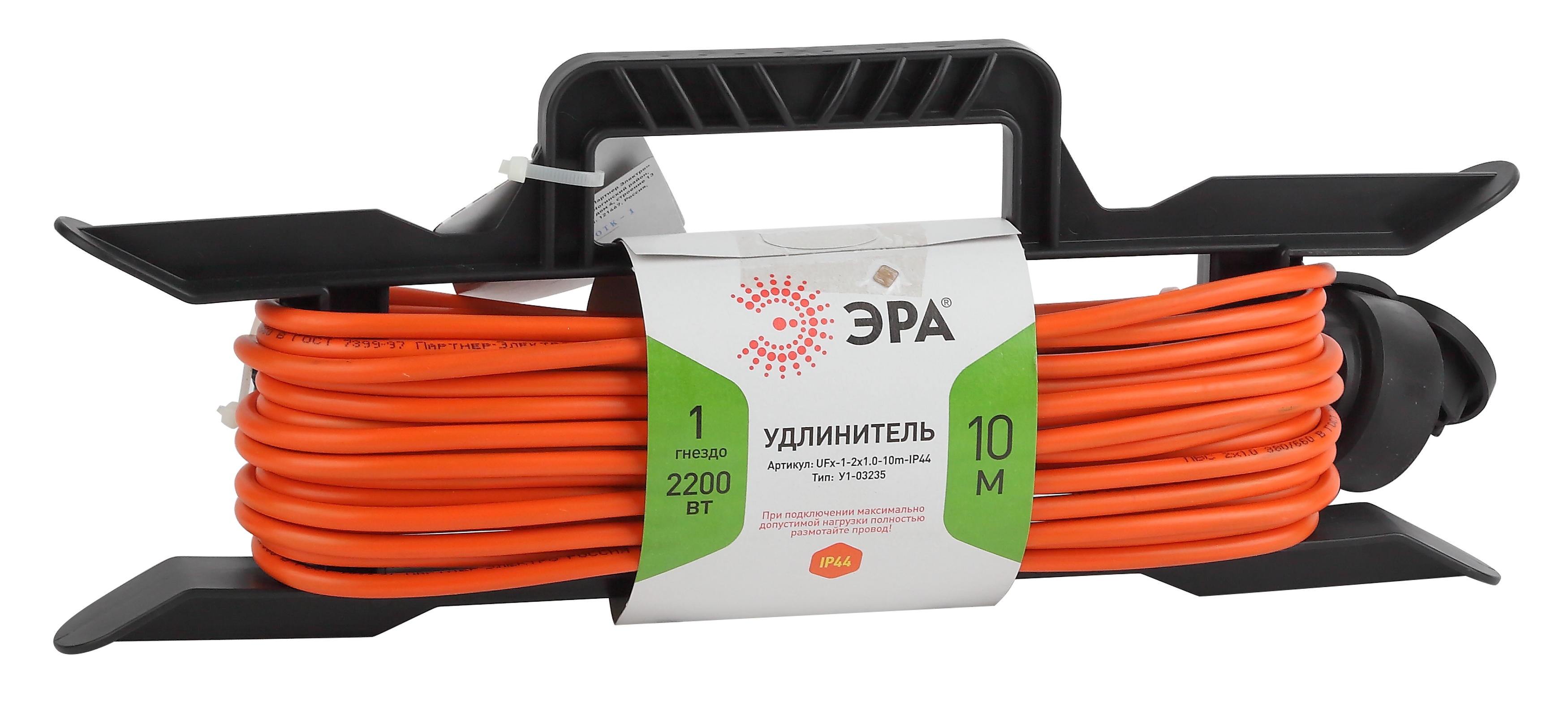 ЭРА Удлинитель силовой UFx-1-2x1.0-10m на рамке без заземления 1 розетка 10м ПВС 2х1мм2 фото