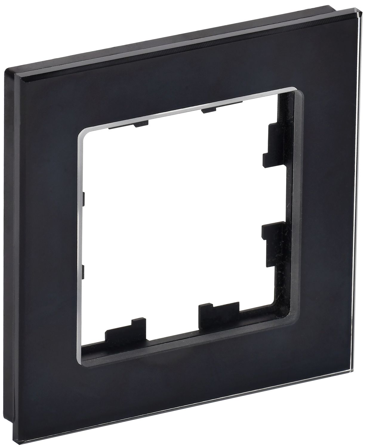 IEK BRITE DECOR Черный глянец стекло Рамка 1-м РУ-1-2-БрЧ фото